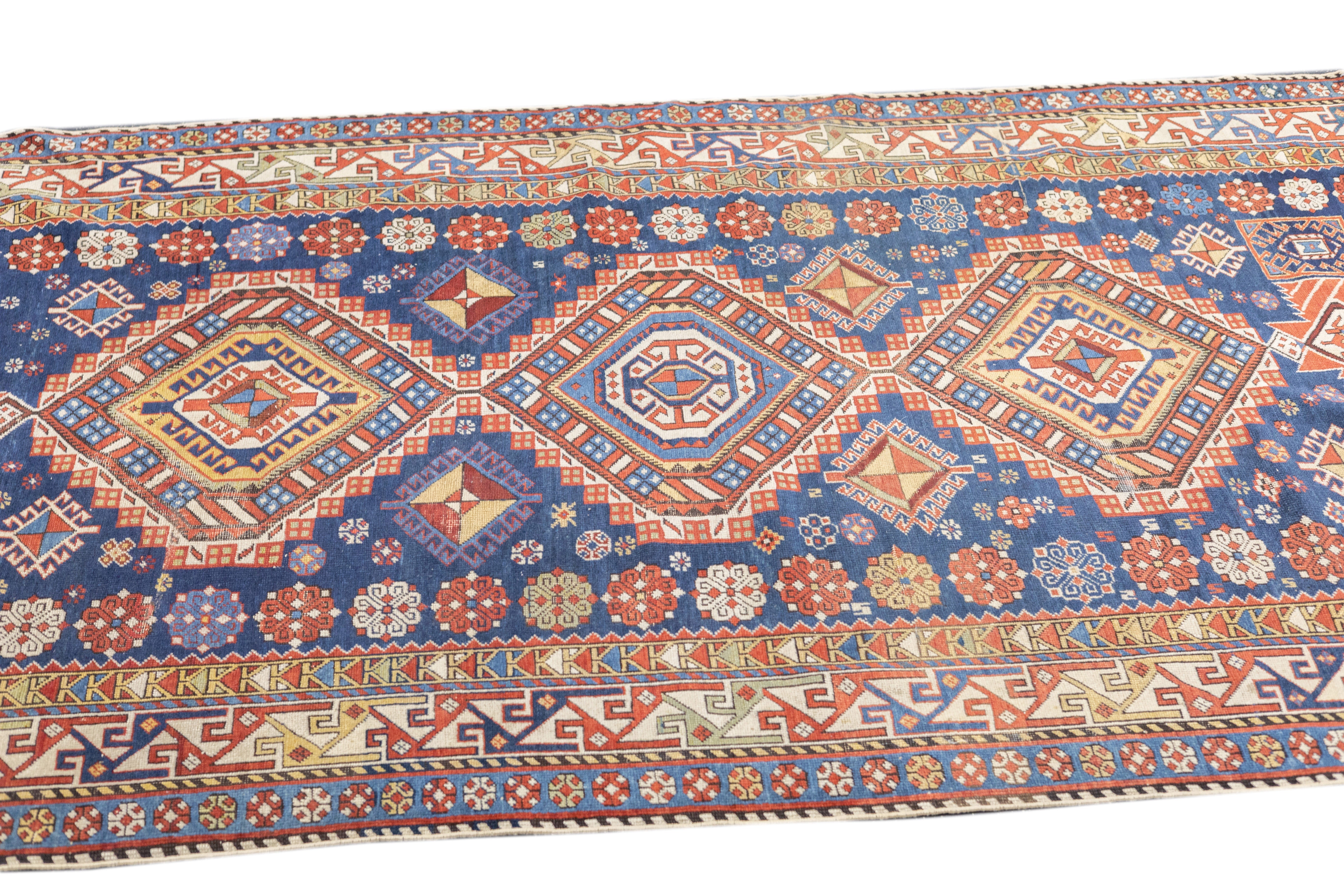 Antique Caucasian Shirvan Rug 4'5'' x 9'0"
