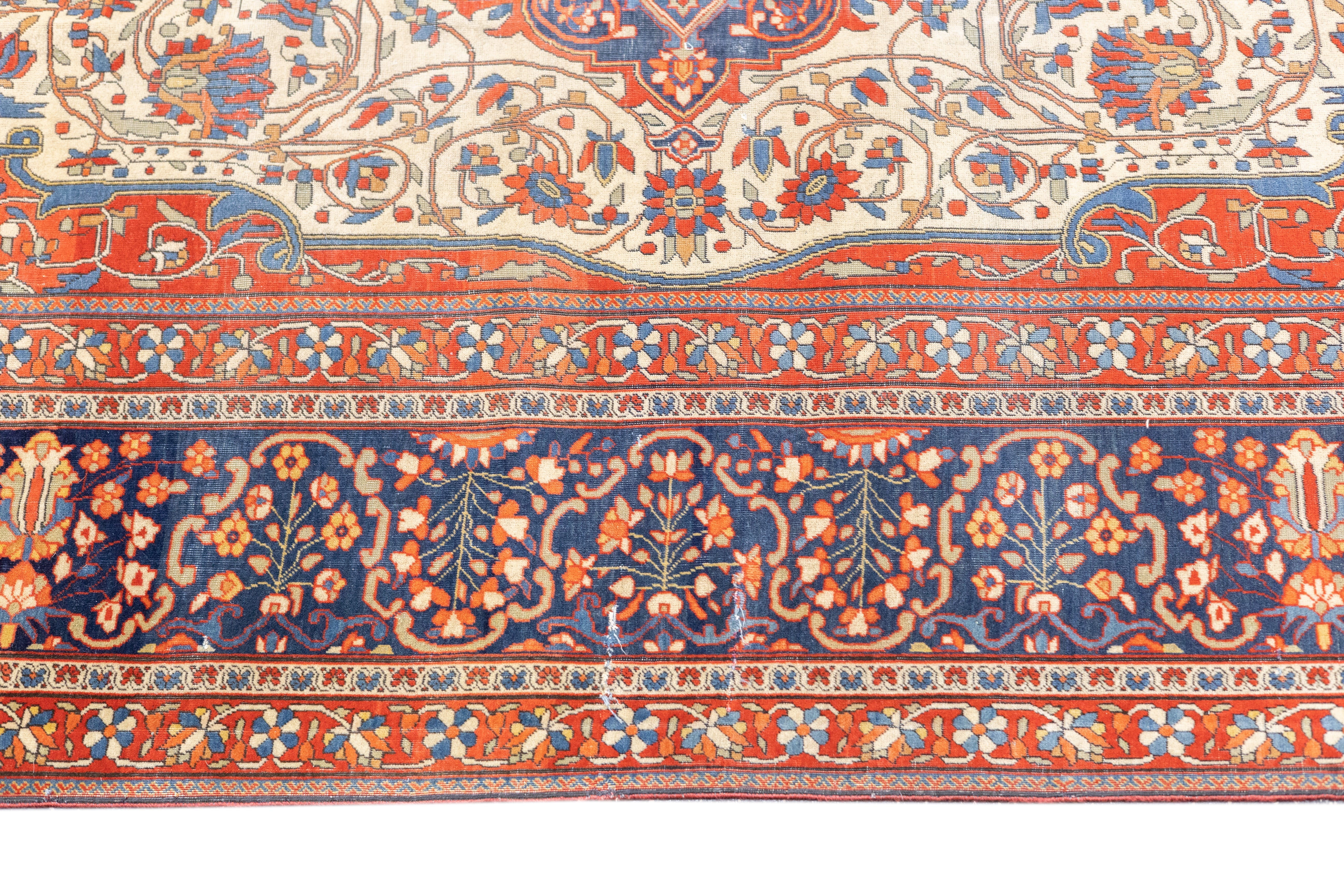 Antique Fine Mohtasham Kashan Rug 4' 5" x 6' 8''