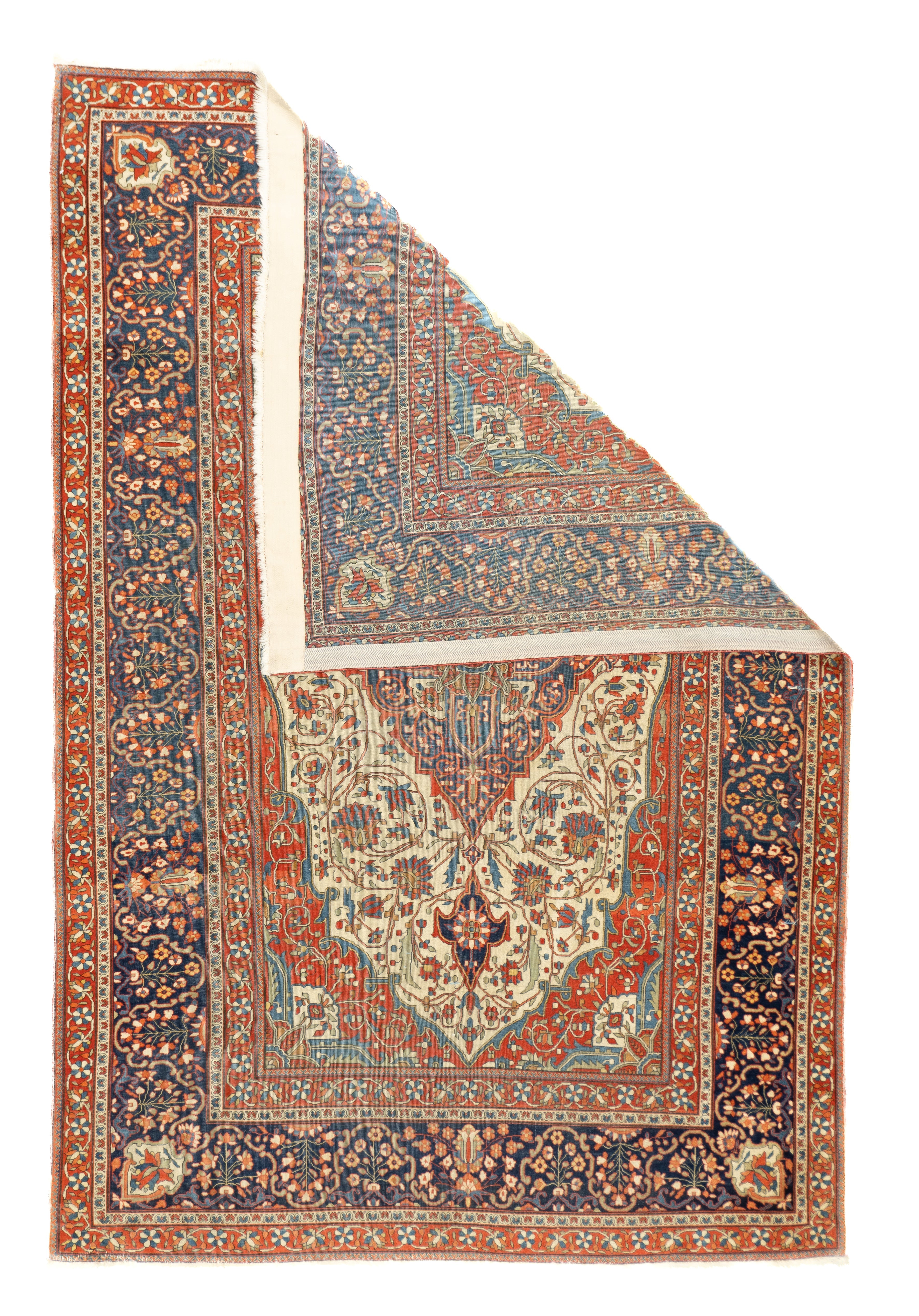 Antique Fine Mohtasham Kashan Rug 4' 5" x 6' 8''