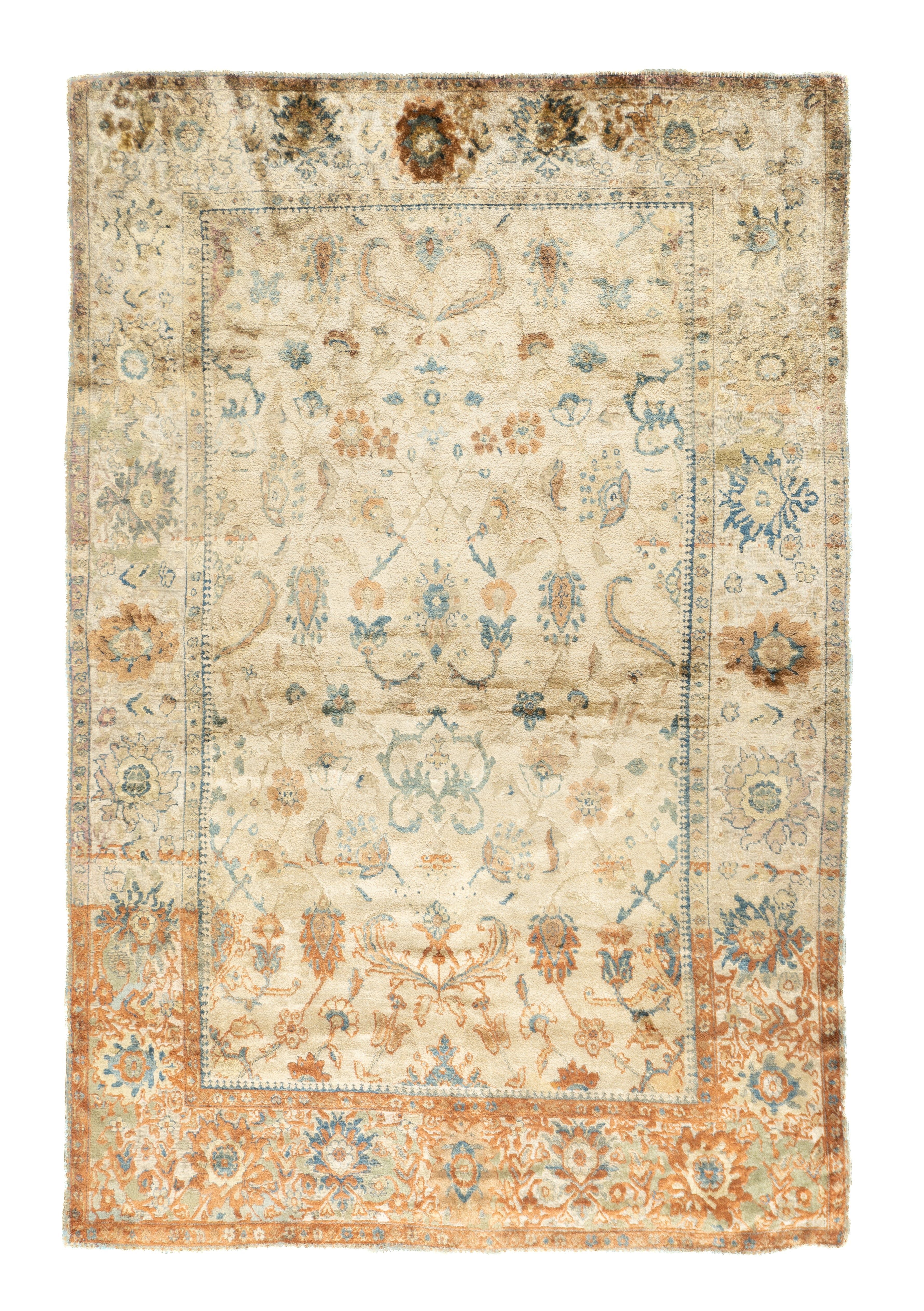 Antique Silk Ziegler Mahal Rug 4'2'' x 6'6''