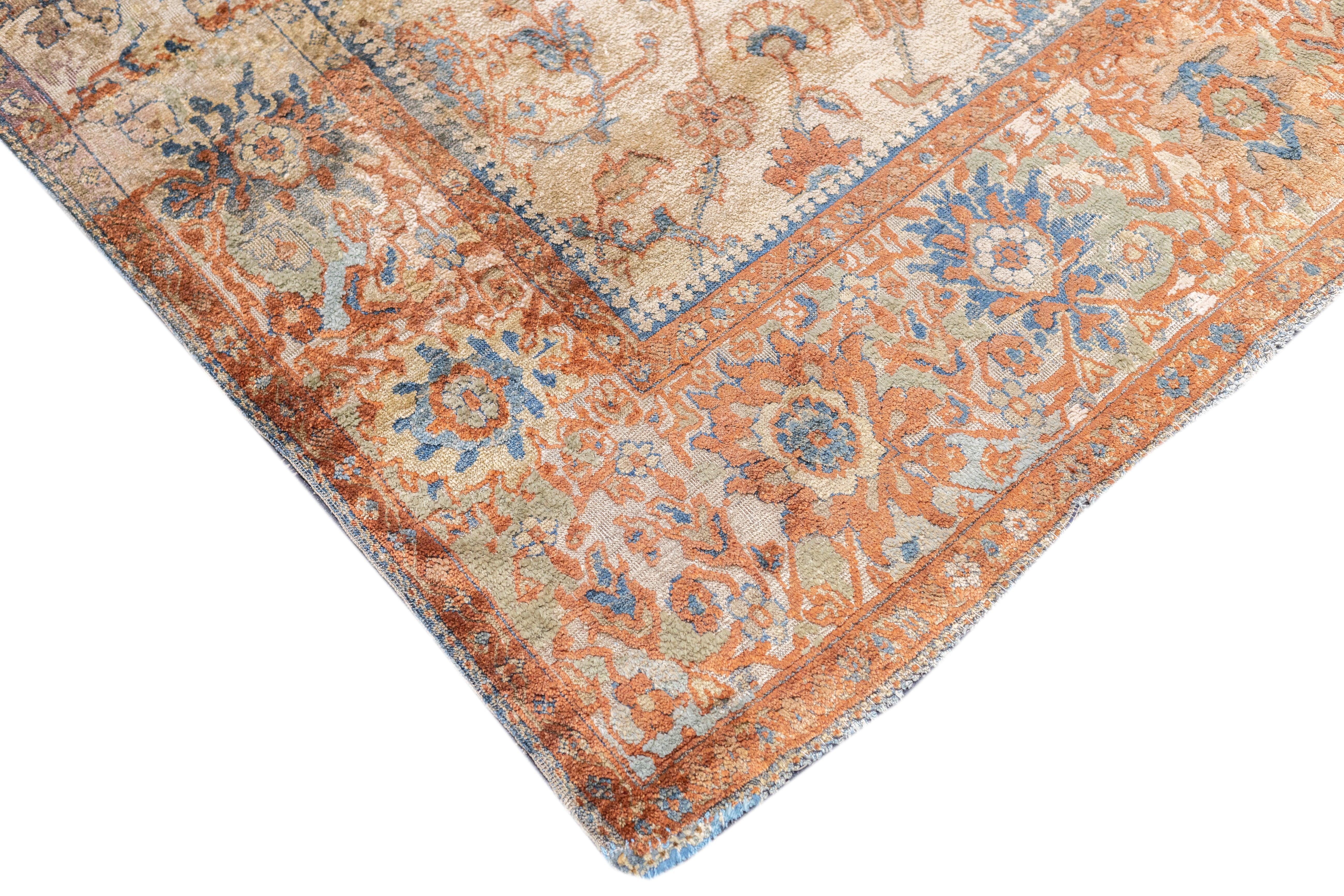Antique Silk Ziegler Mahal Rug 4'2'' x 6'6''