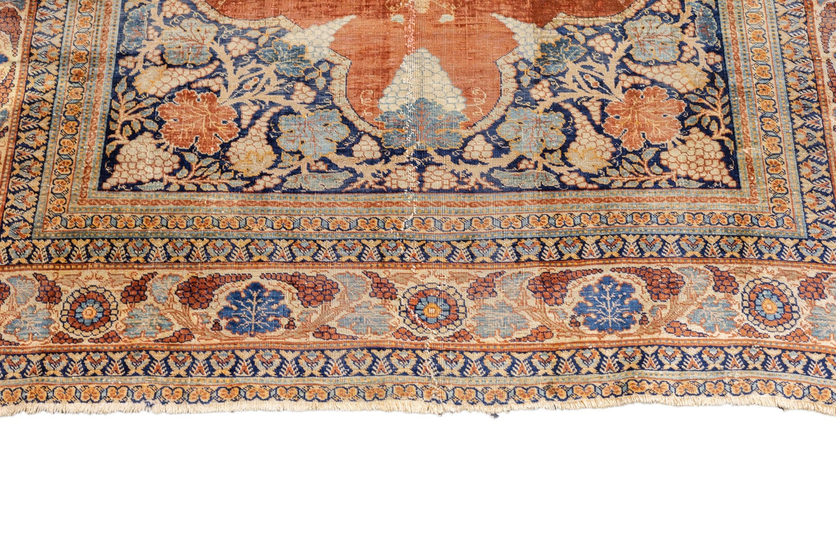 Fine Antique Silk Heriz Rug 3'9'' x 5'3''