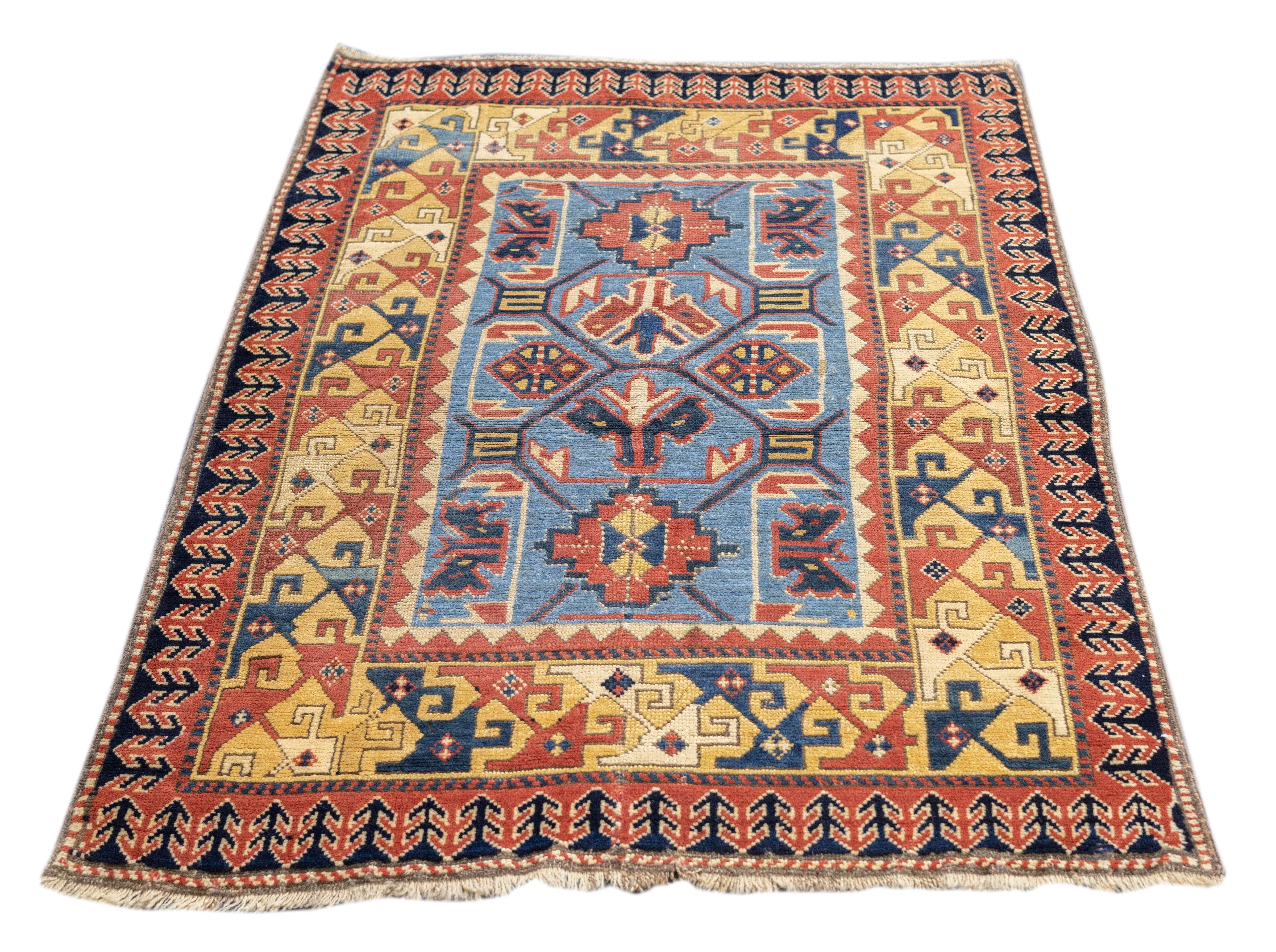 Antique Caucasian Kazak Rug 3'5'' x 5'2''