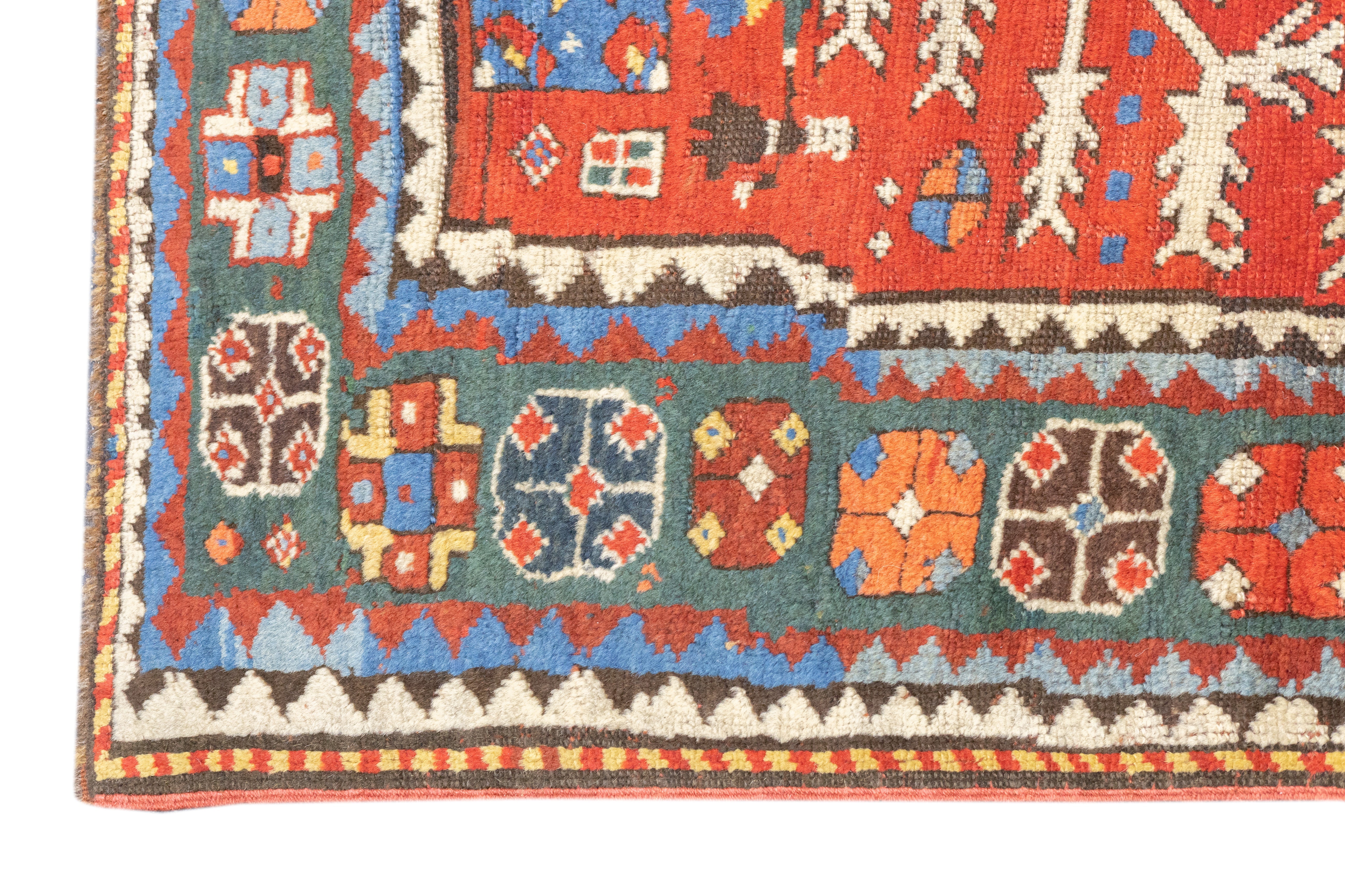Antique Caucasian Kazak Rug 6'4'' x 7'5''