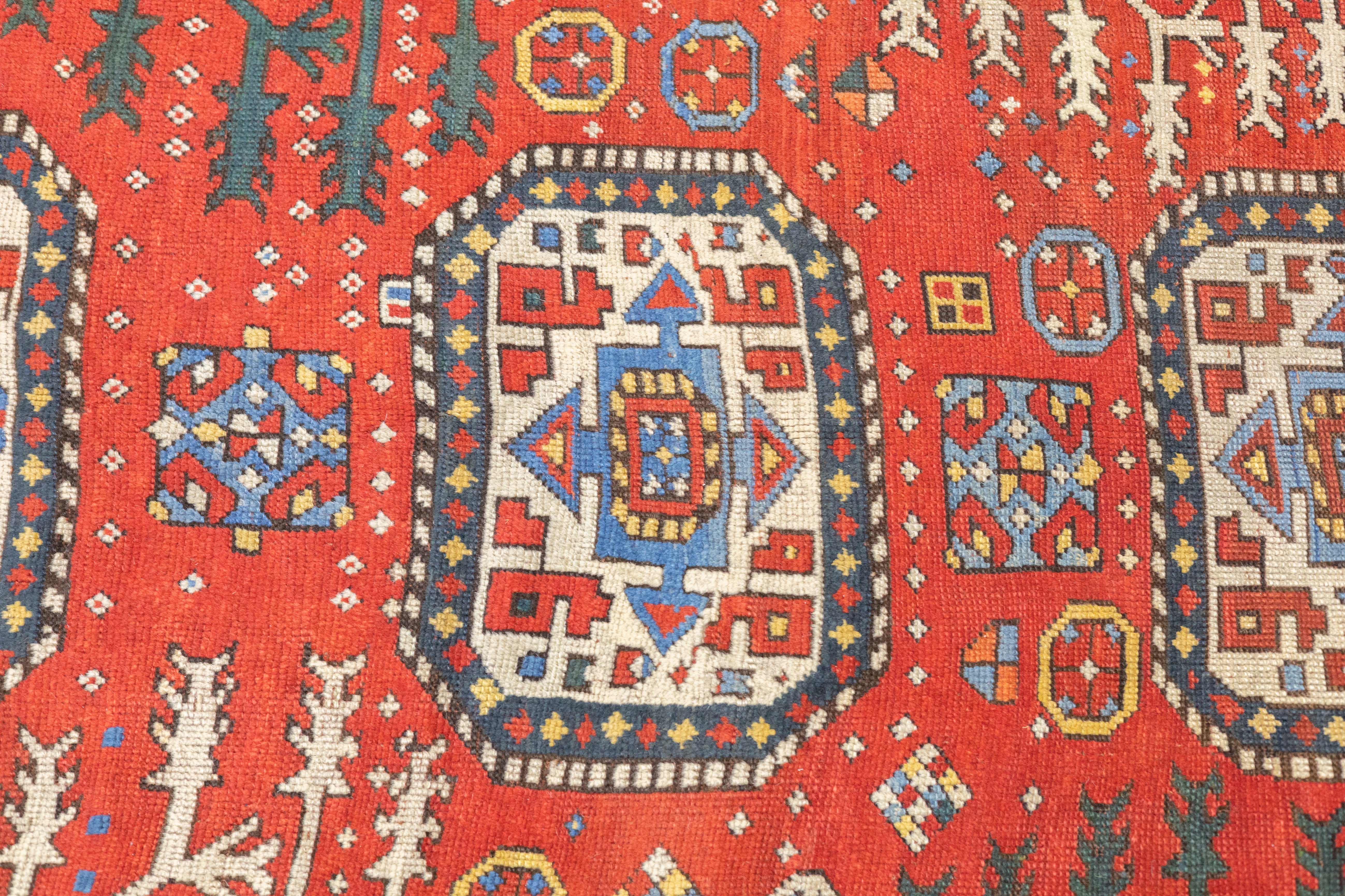 Antique Caucasian Kazak Rug 6'4'' x 7'5''