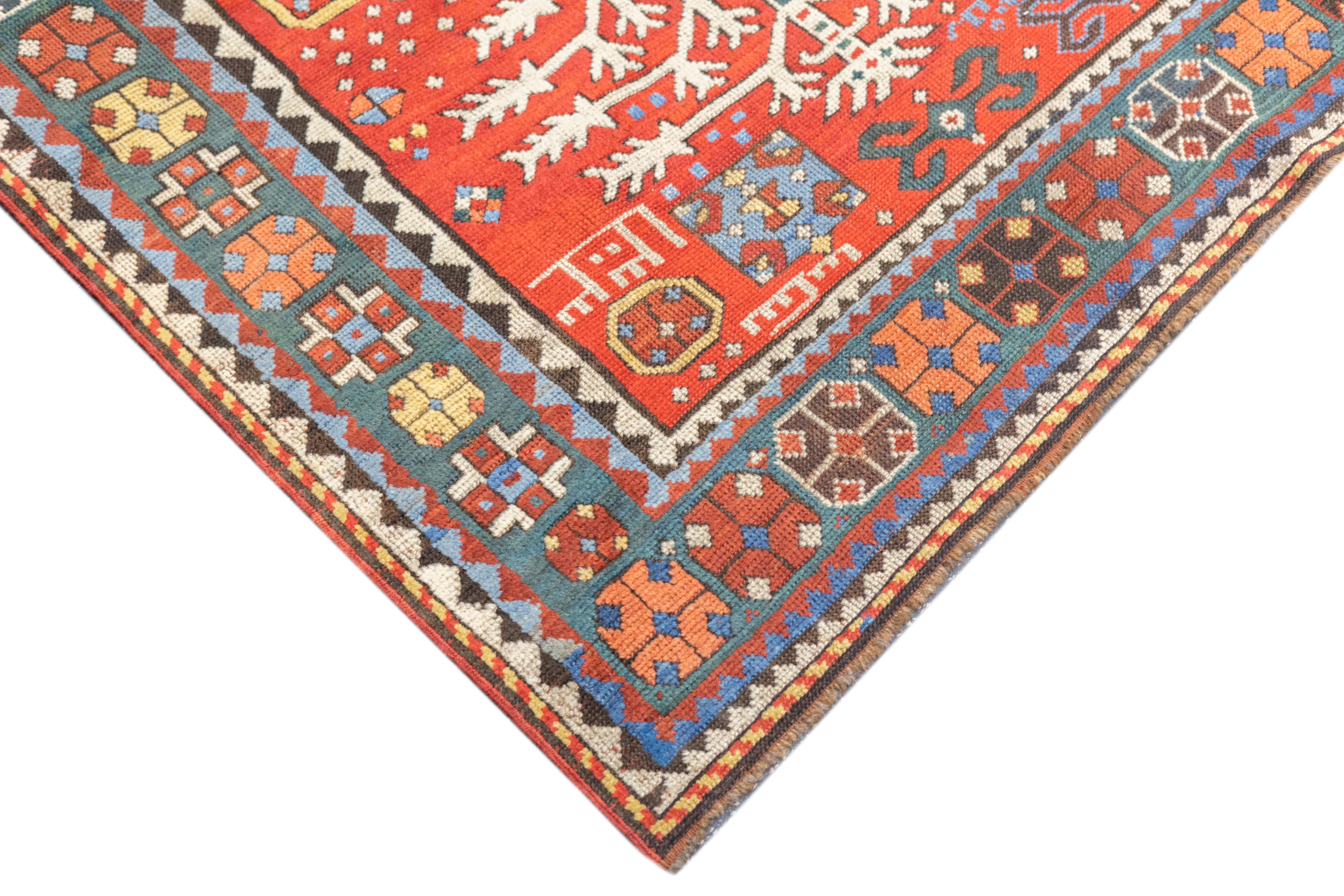 Antique Caucasian Kazak Rug 6'4'' x 7'5''