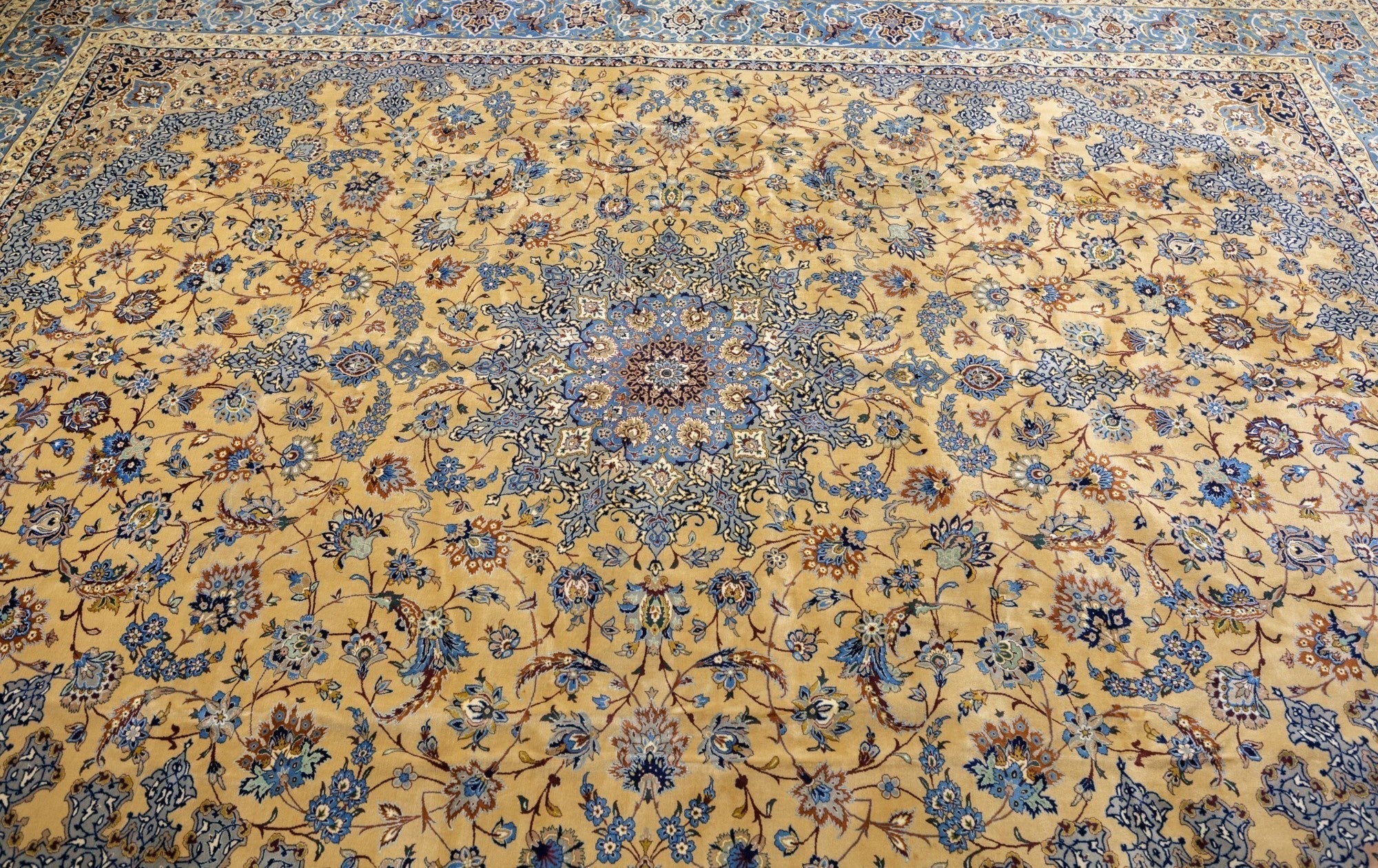 Extremely Fine Isfahan Wool and Silk Rug 10'6'' x 13'11''