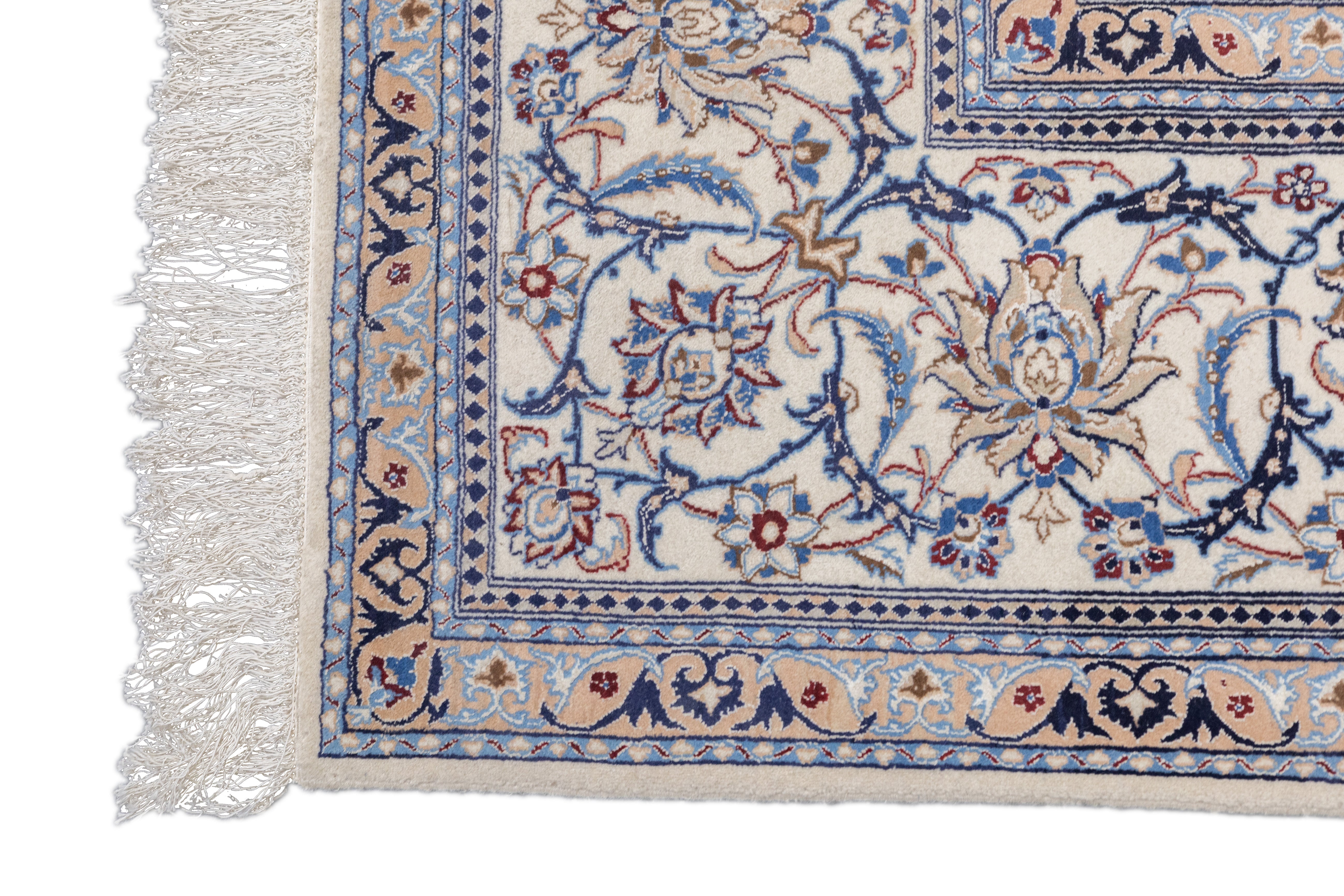Extremely Fine Nain Rug Wool & Silk Rug 7'10'' x 7'11''