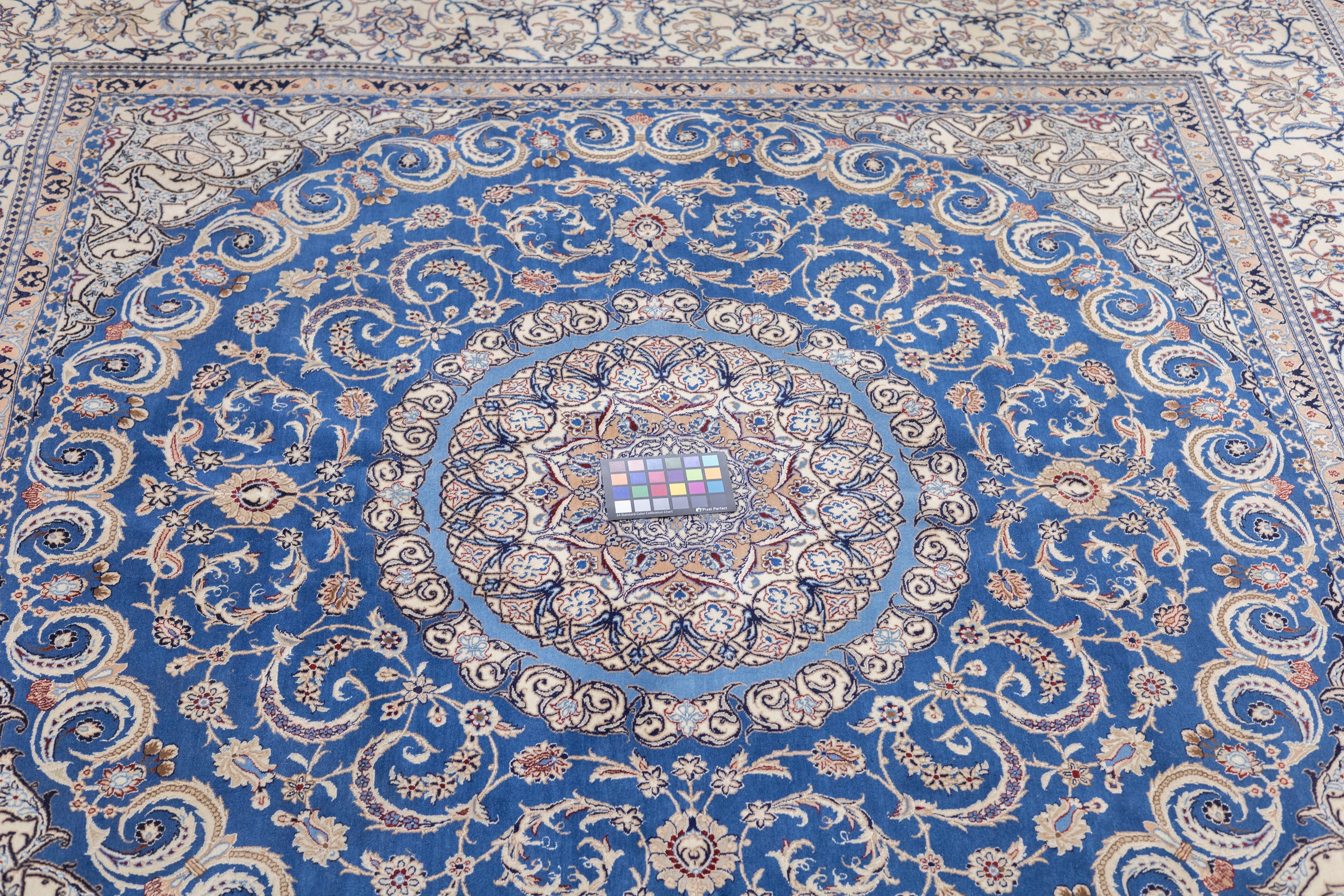 Extremely Fine Nain Rug Wool & Silk Rug 7'10'' x 7'11''