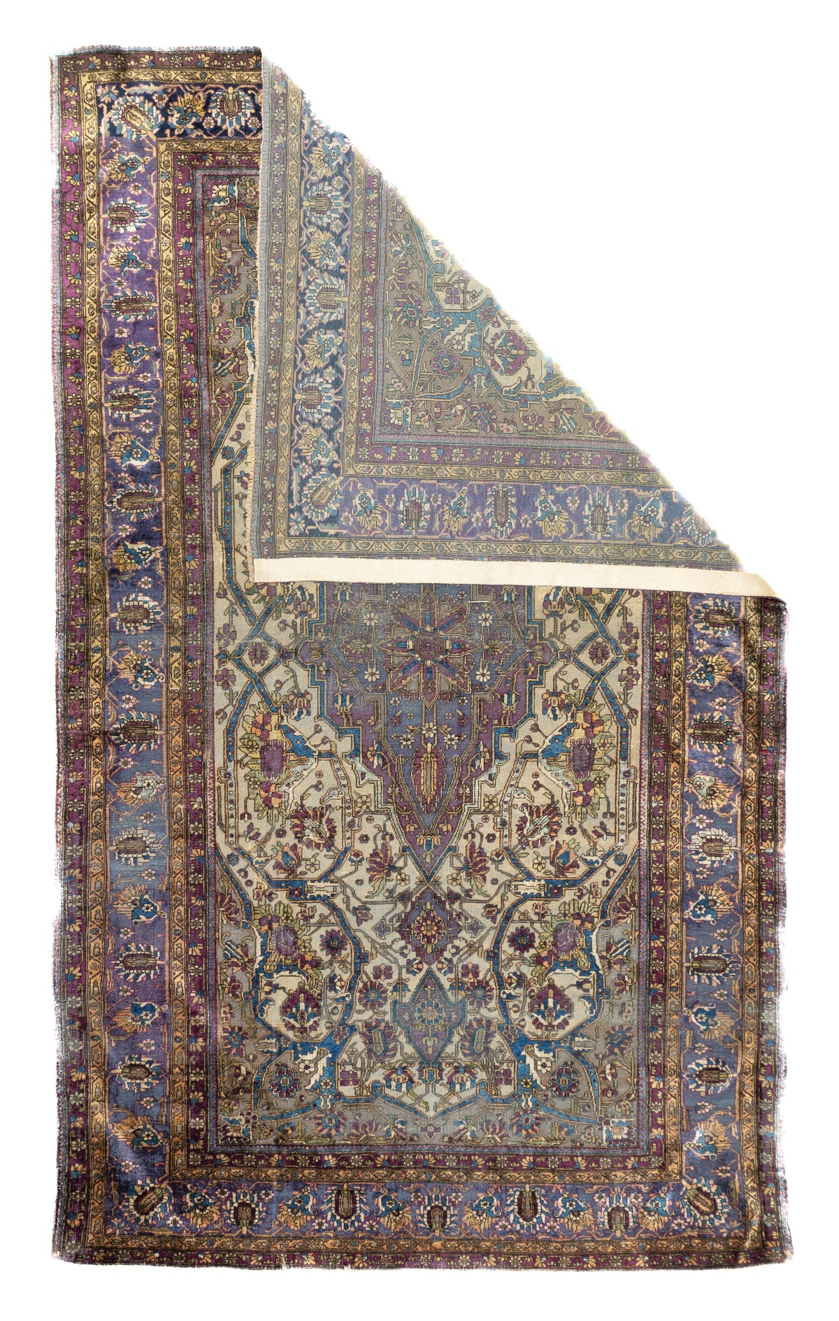 Antique Silk Mohtasham Kashan Rug 4'0" x 6'10''