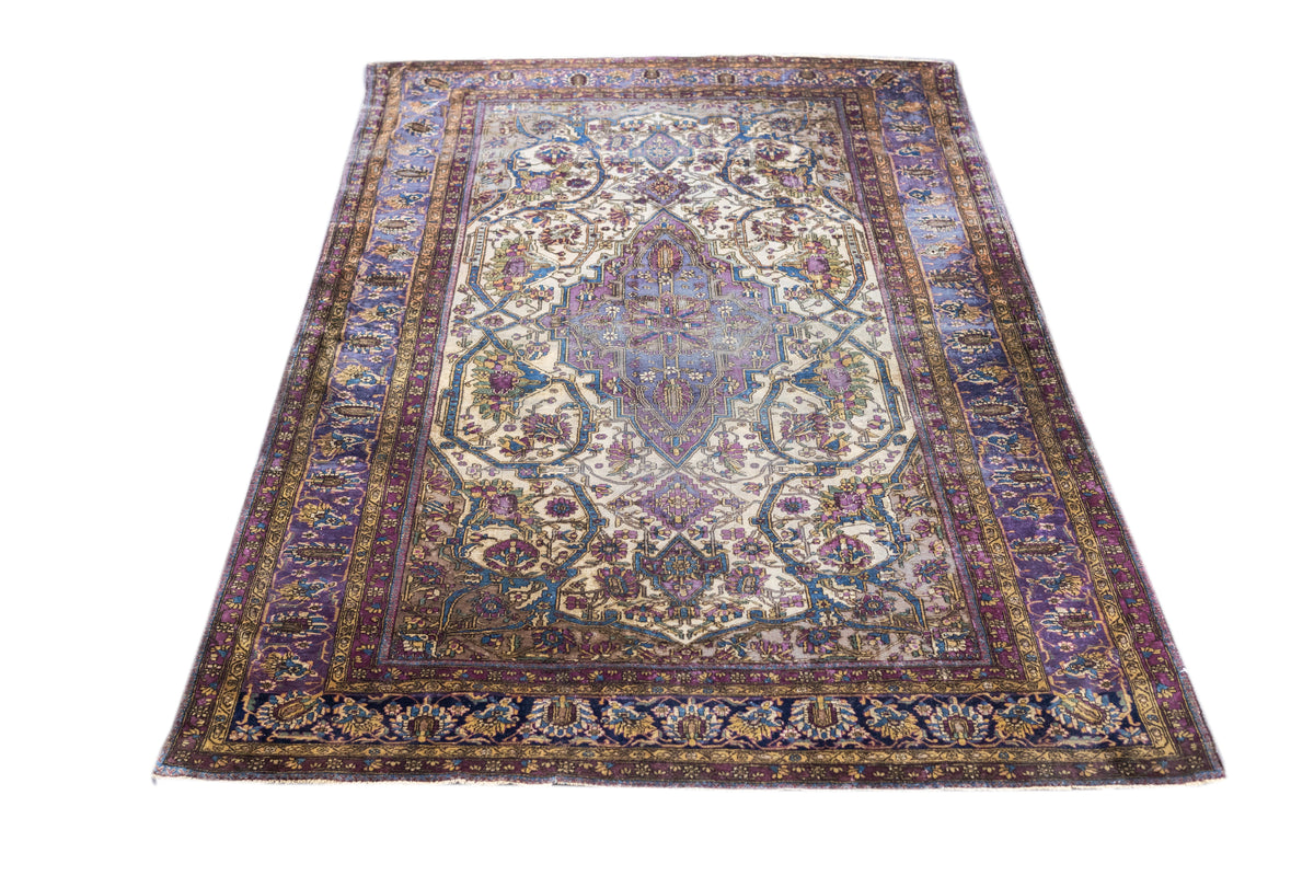 Antique Silk Mohtashem Kashan Rug 4'0" x 6'10''