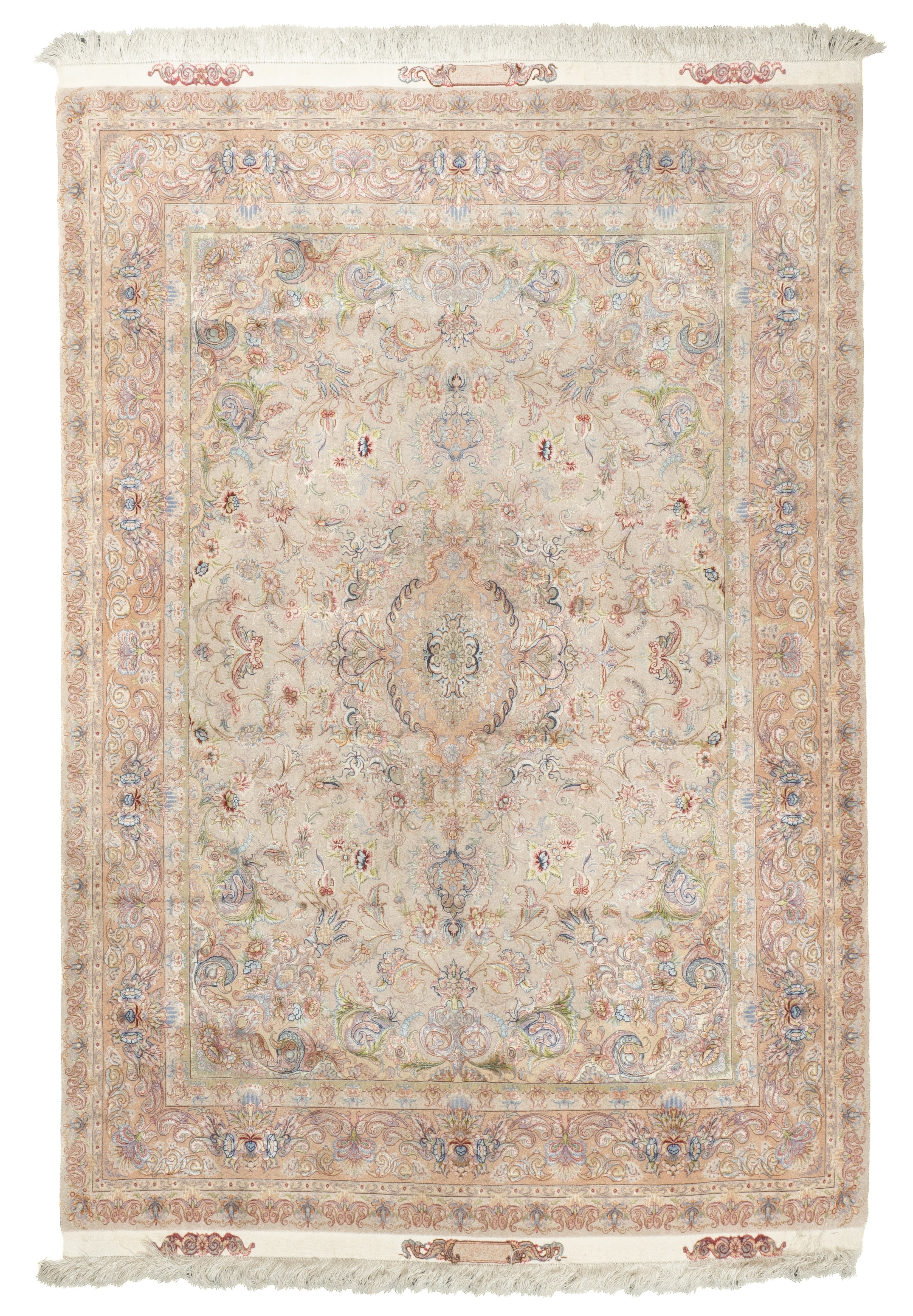 Extremely Fine Tabriz Wool & Silk woven Rug 4'11'' x 7'1''