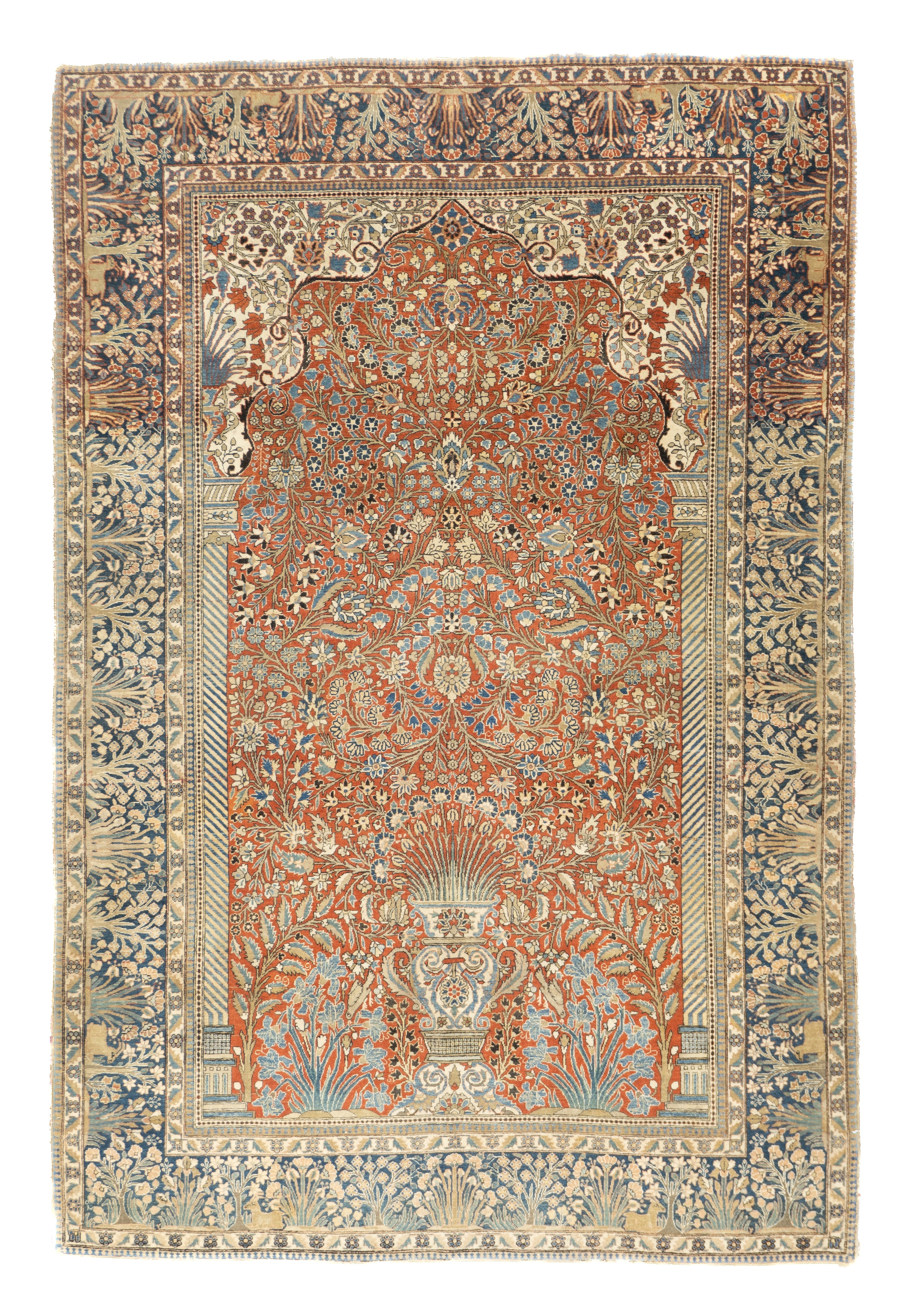 Antique Mohtasham Kashan Rug 4'5'' x 6'7''