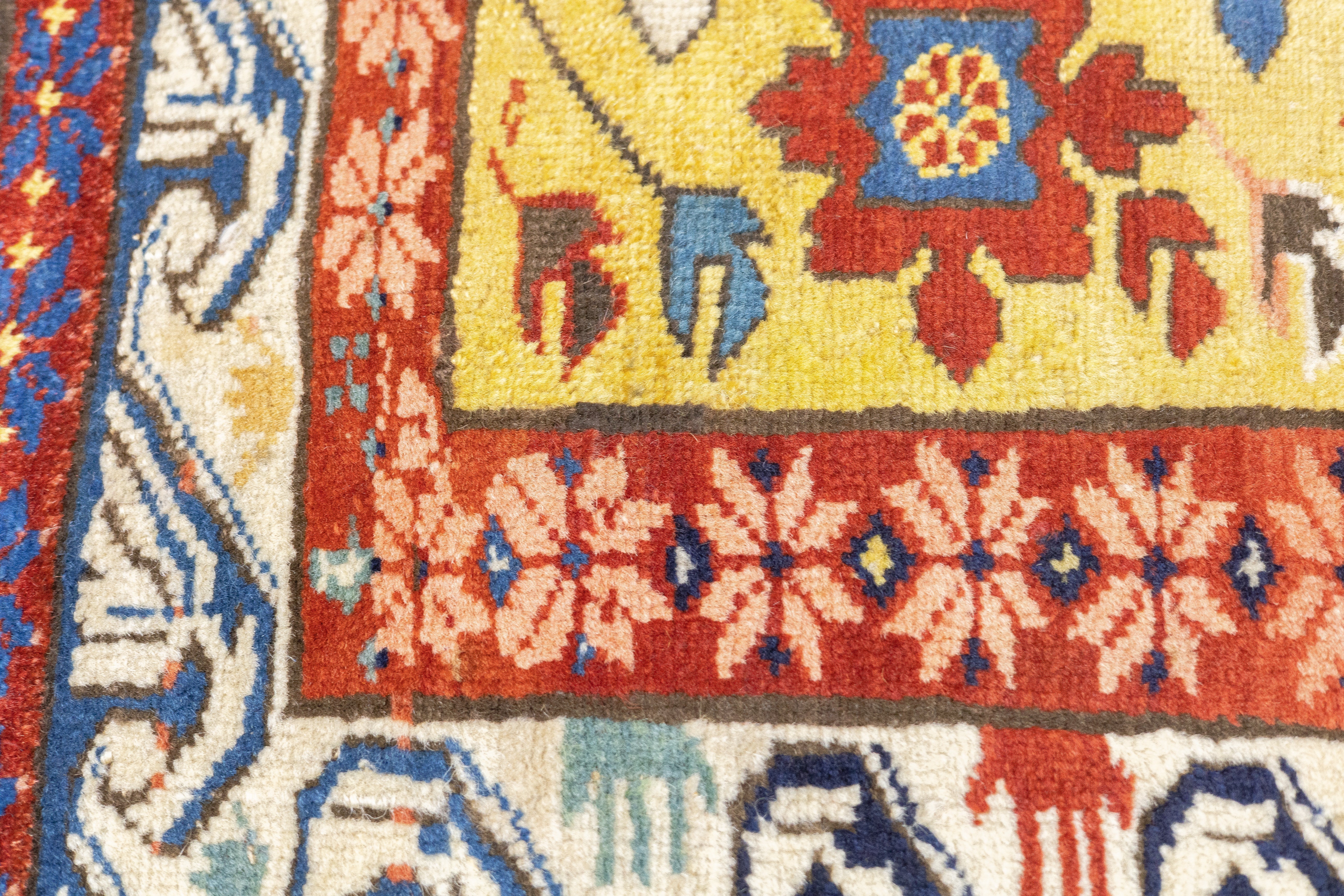 Antique Caucasian Zeyhour Rug 3'3'' x 8'4''