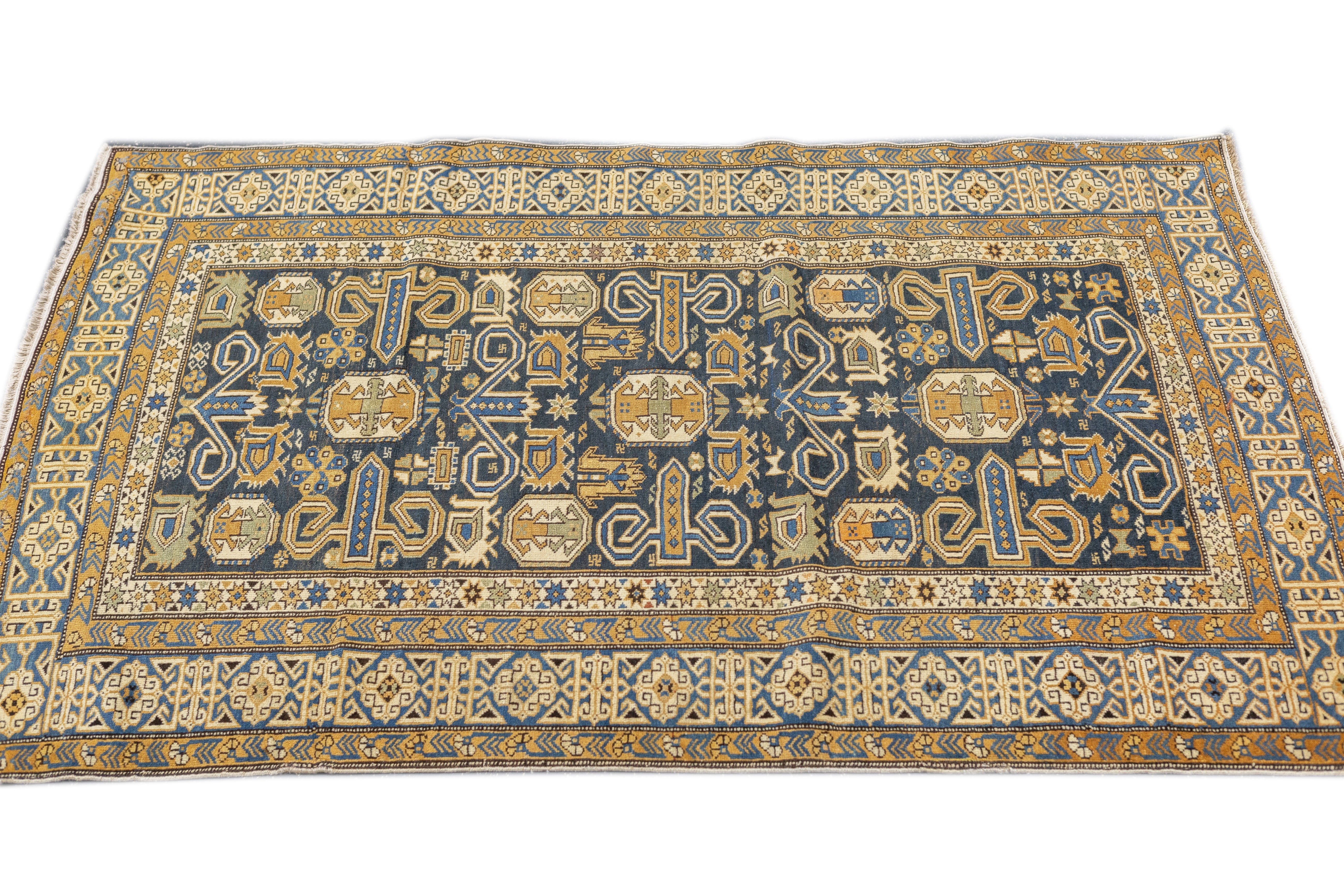 Antique Caucasian Perpedil Rug 3'3'' x 4'11''