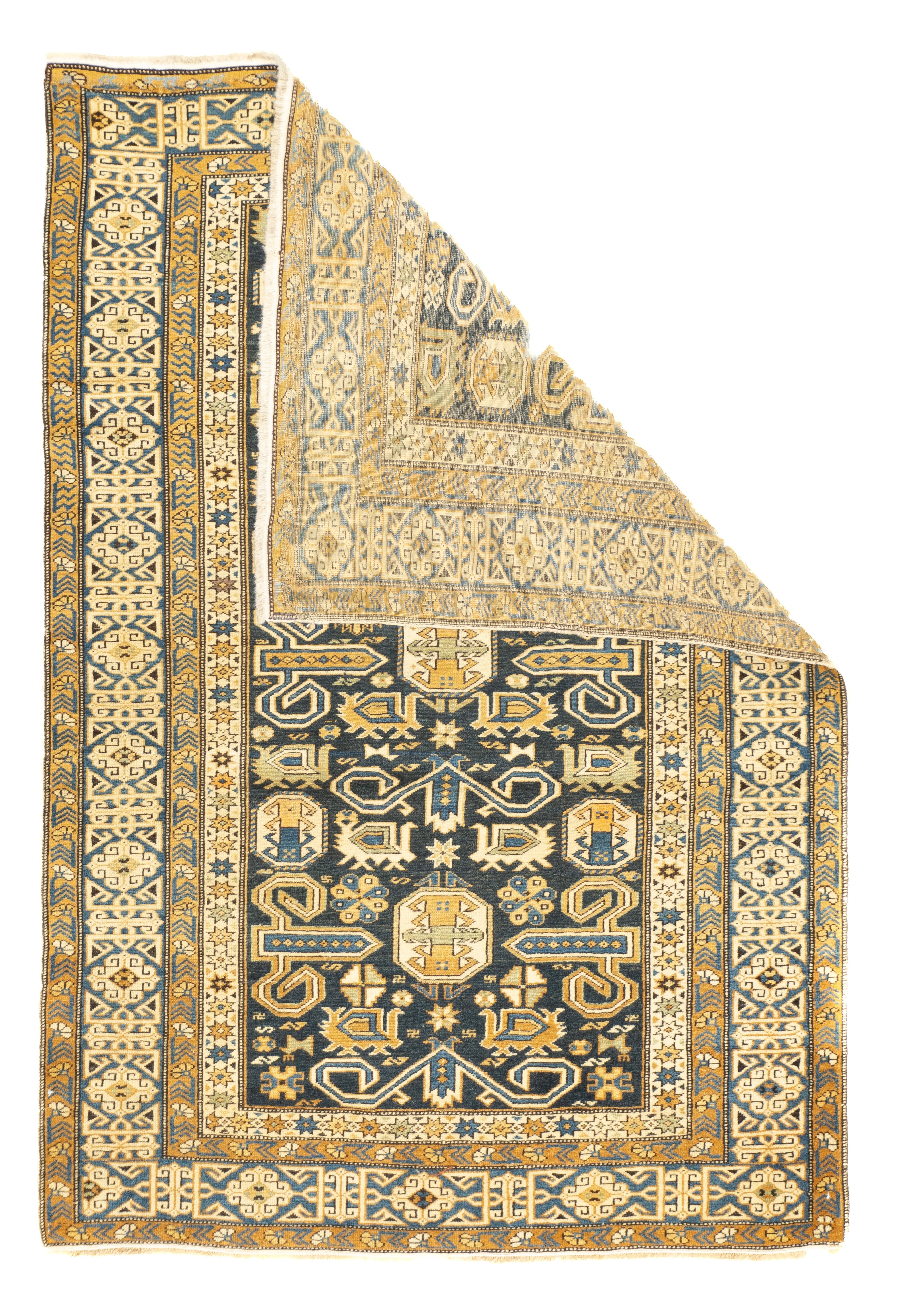 Antique Caucasian Perpedil Rug 3'3'' x 4'11''