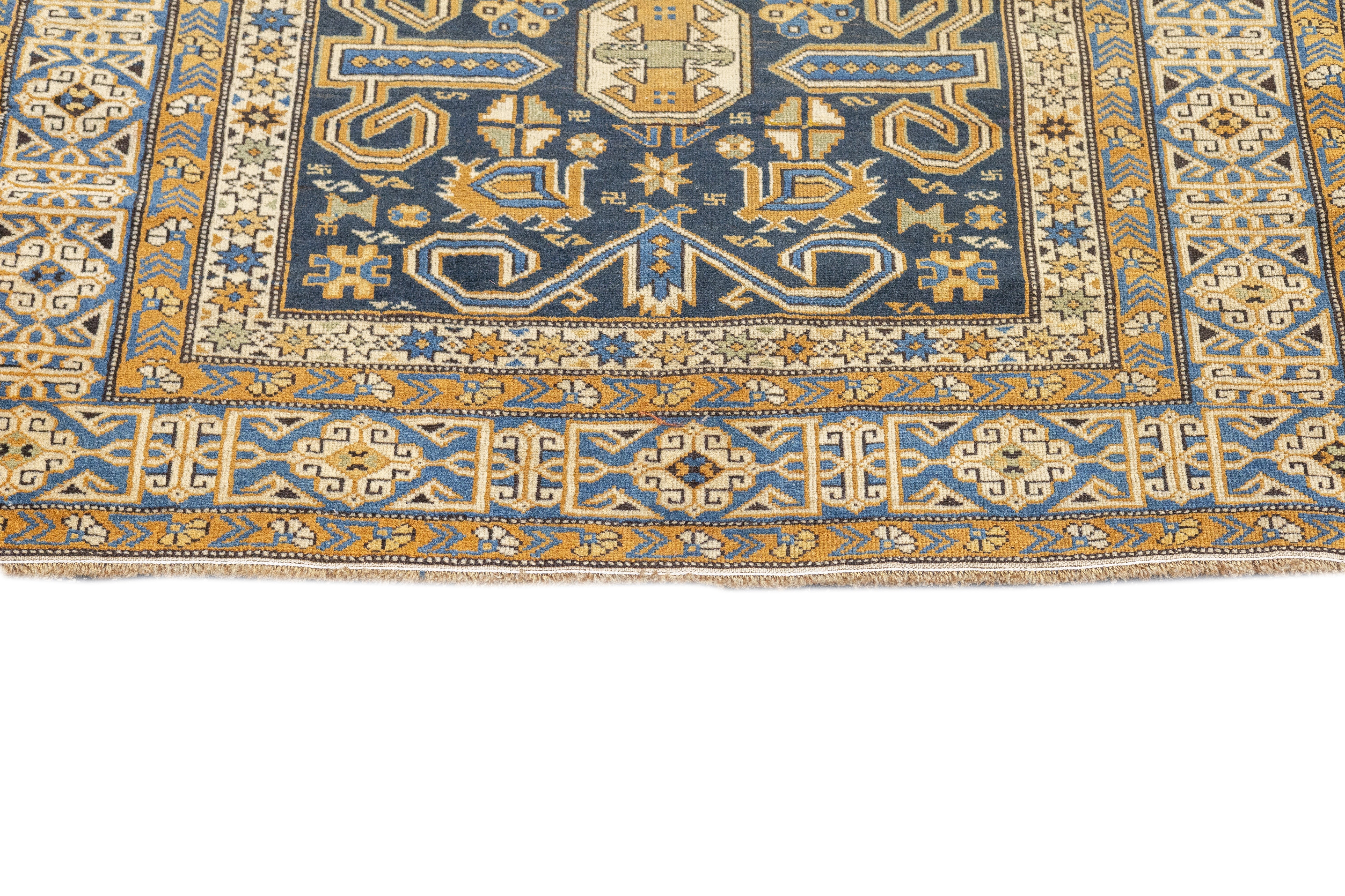 Antique Caucasian Perpedil Rug 3'3'' x 4'11''