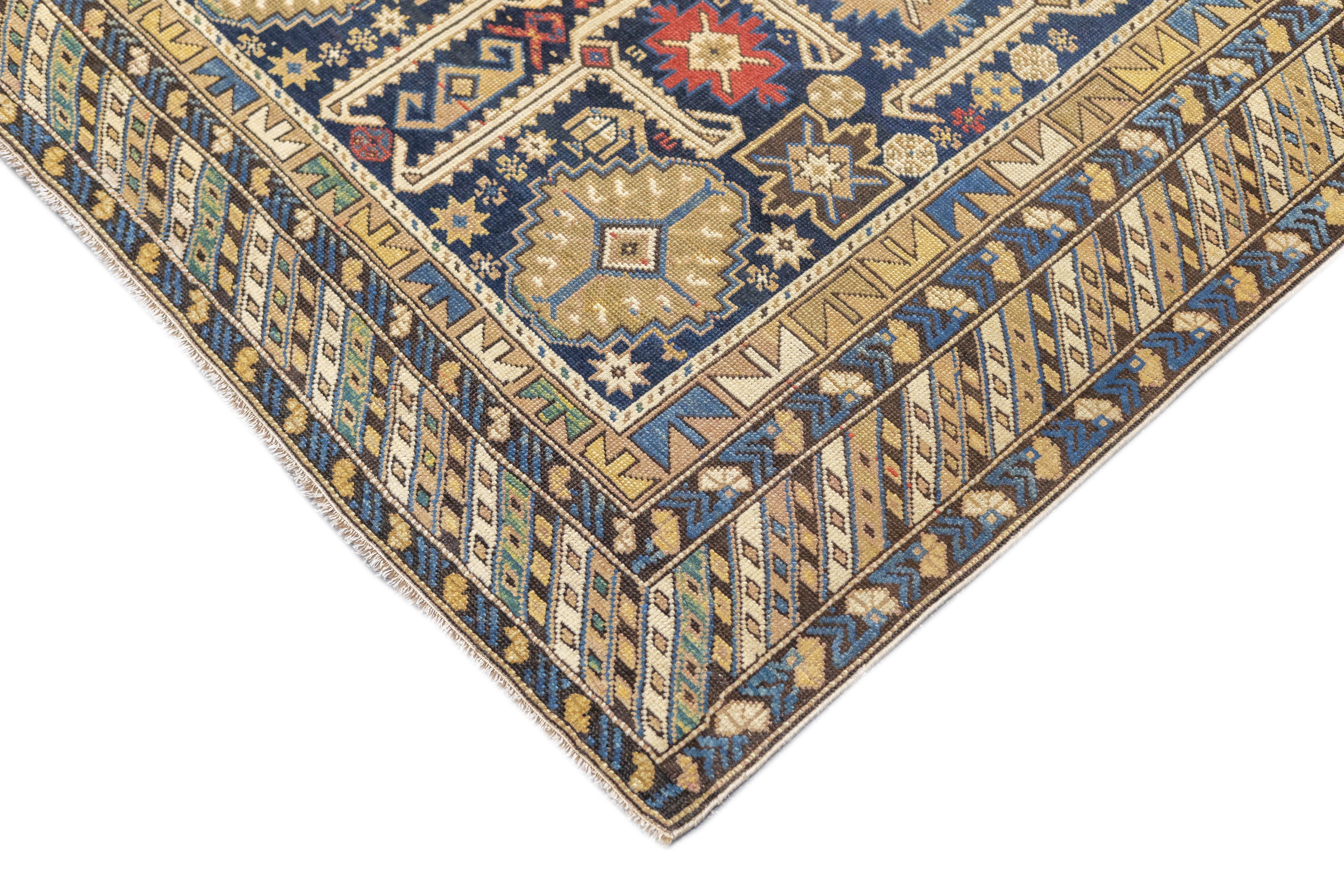 Antique Caucasian Kuba Rug 3'10'' x 5'0"