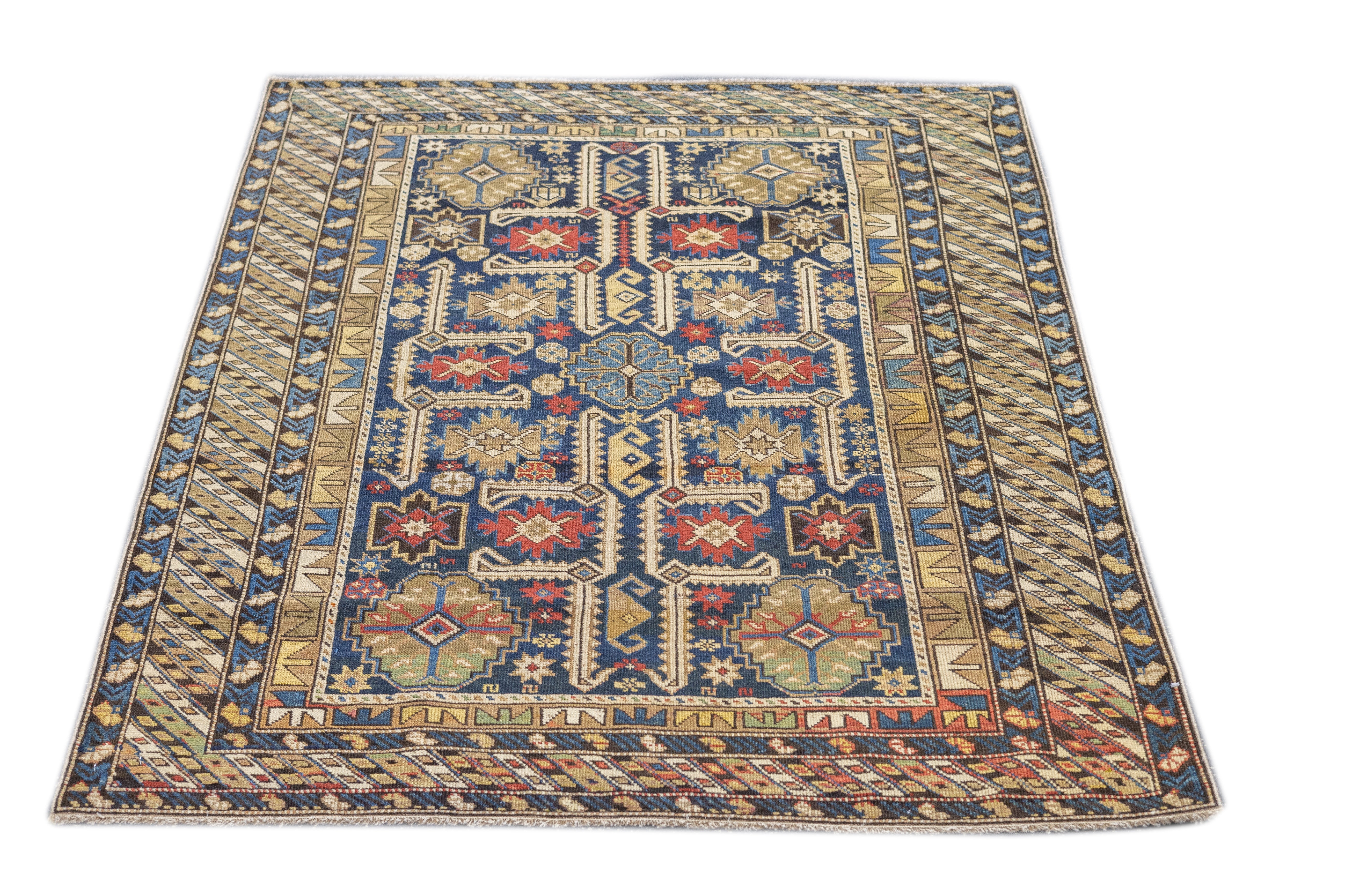 Antique Caucasian Kuba Rug 3'10'' x 5'0"