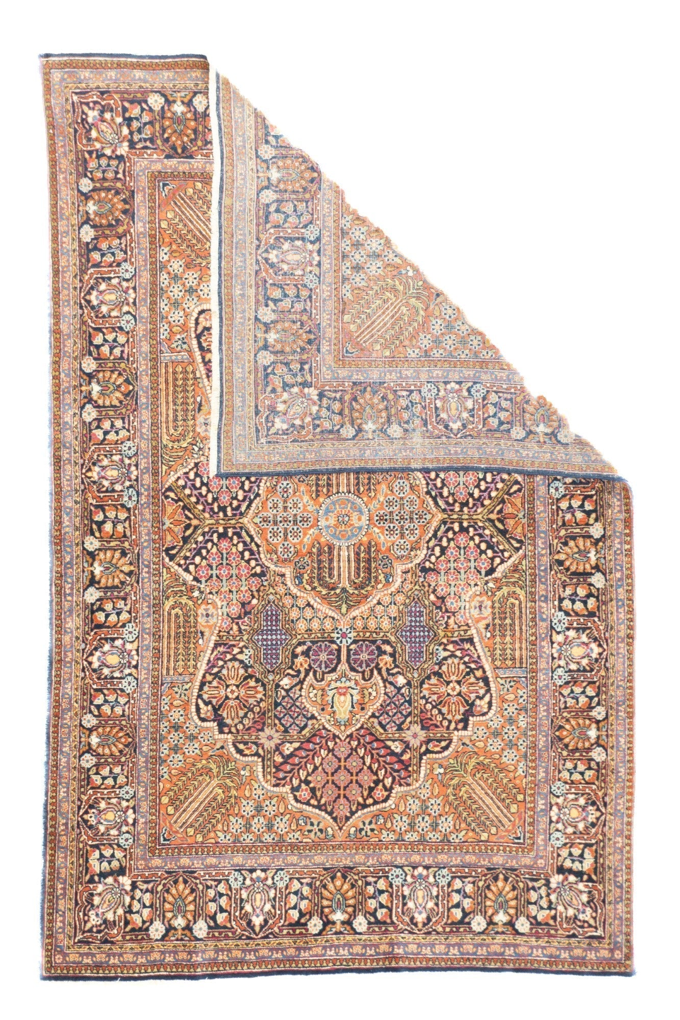 Antique Dabir Kashan Rug 4'5'' x 6'10''