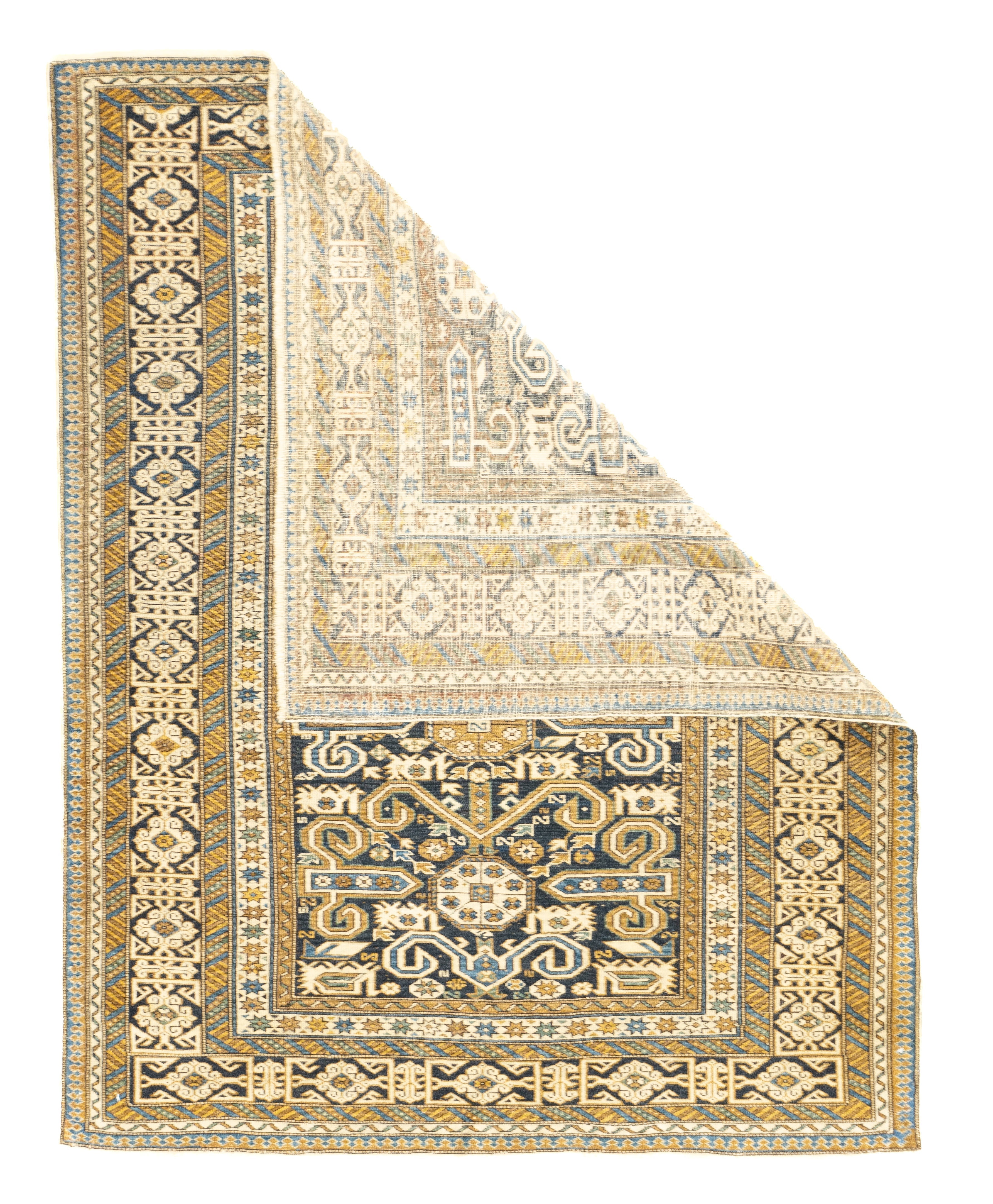 Antique Caucasian Perpedil Rug 3'6'' x 4'6''