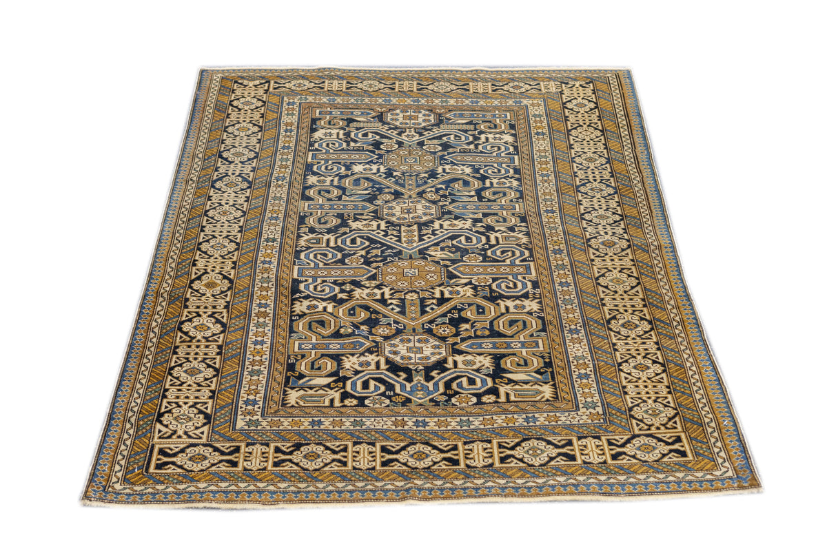 Antique Caucasian Perpedil Rug 3'6'' x 4'6''