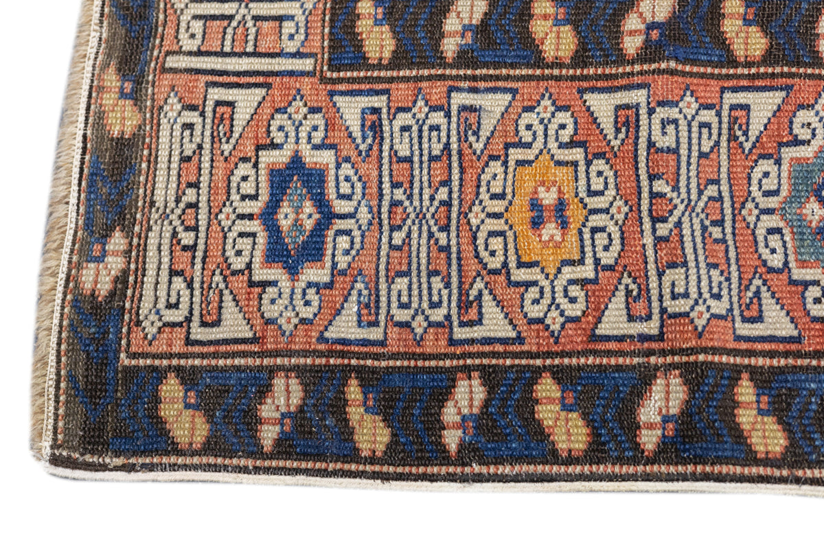 Antique Caucasian Lezgi Rug 3'7'' x 5'1''