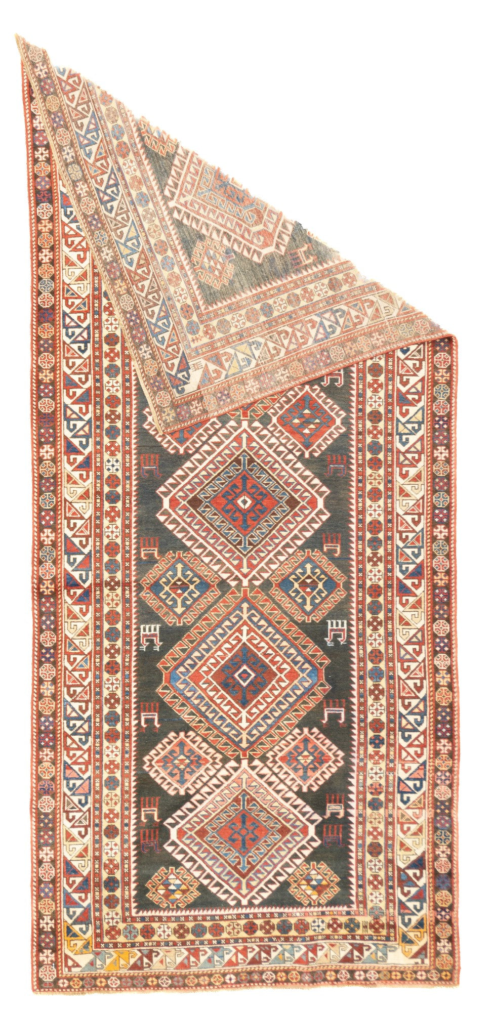 Antique Caucasian Shirvan Rug 4'0" x 9'0"