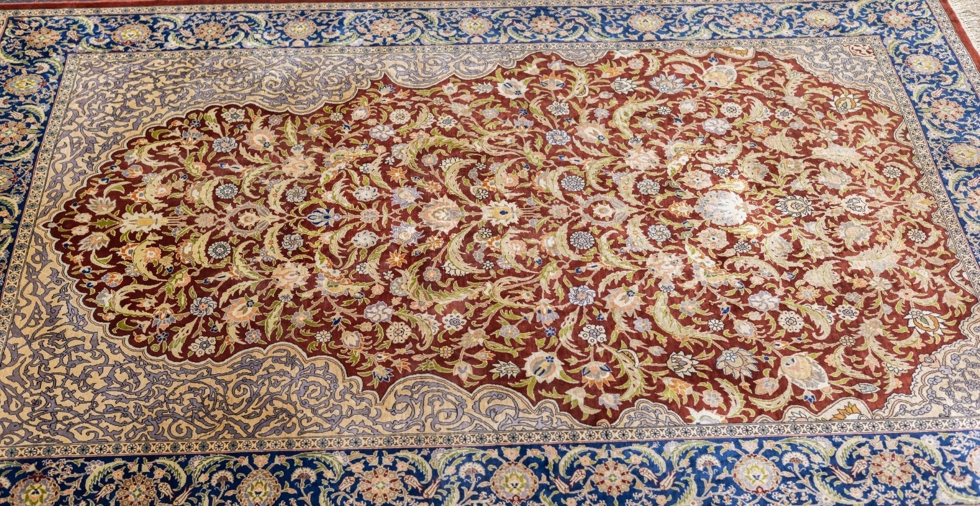 Antique Silk Hereke Rug 4'1'' x 5'11''