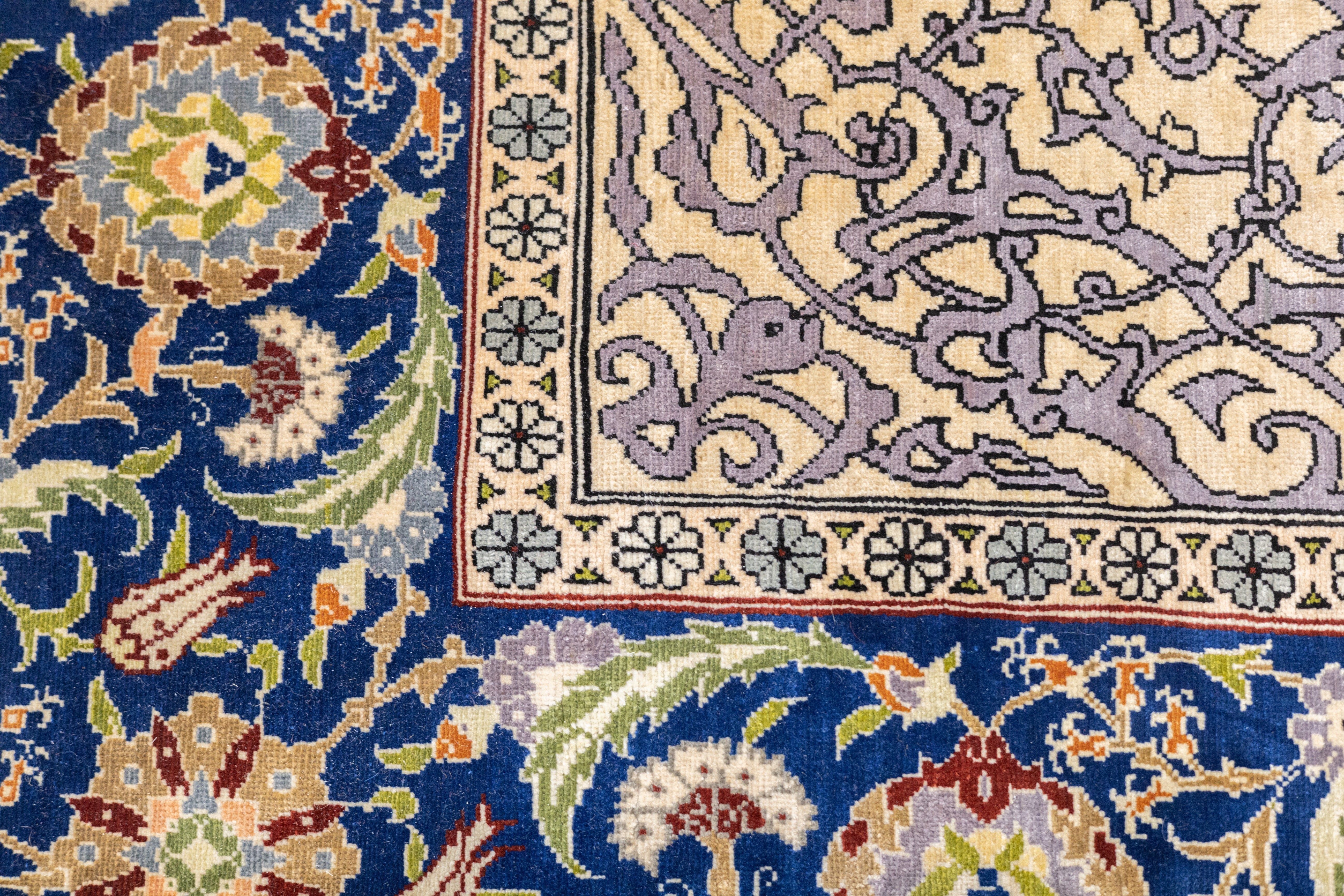Antique Silk Hereke Rug 4'1'' x 5'11''