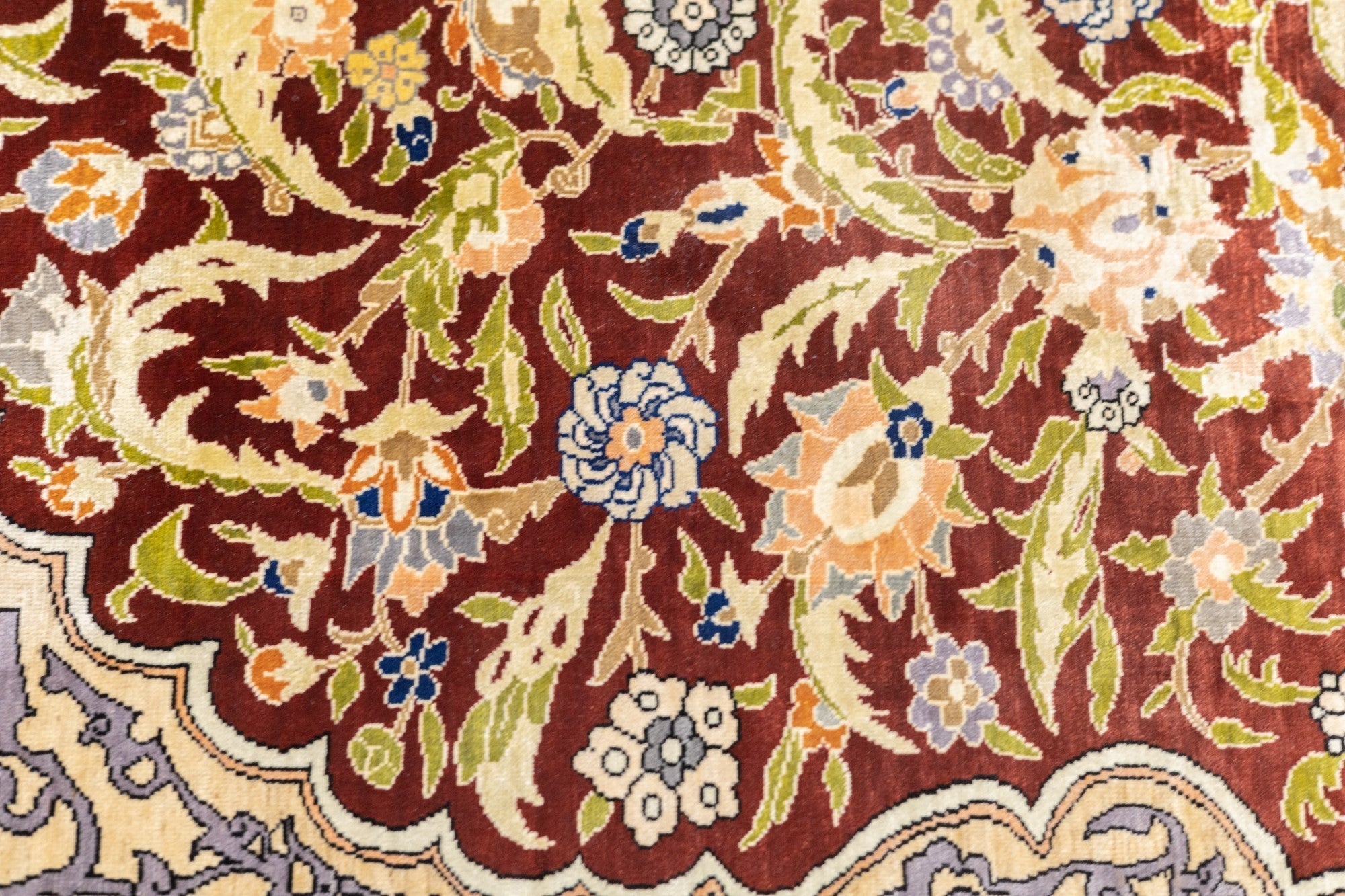 Antique Silk Hereke Rug 4'1'' x 5'11''
