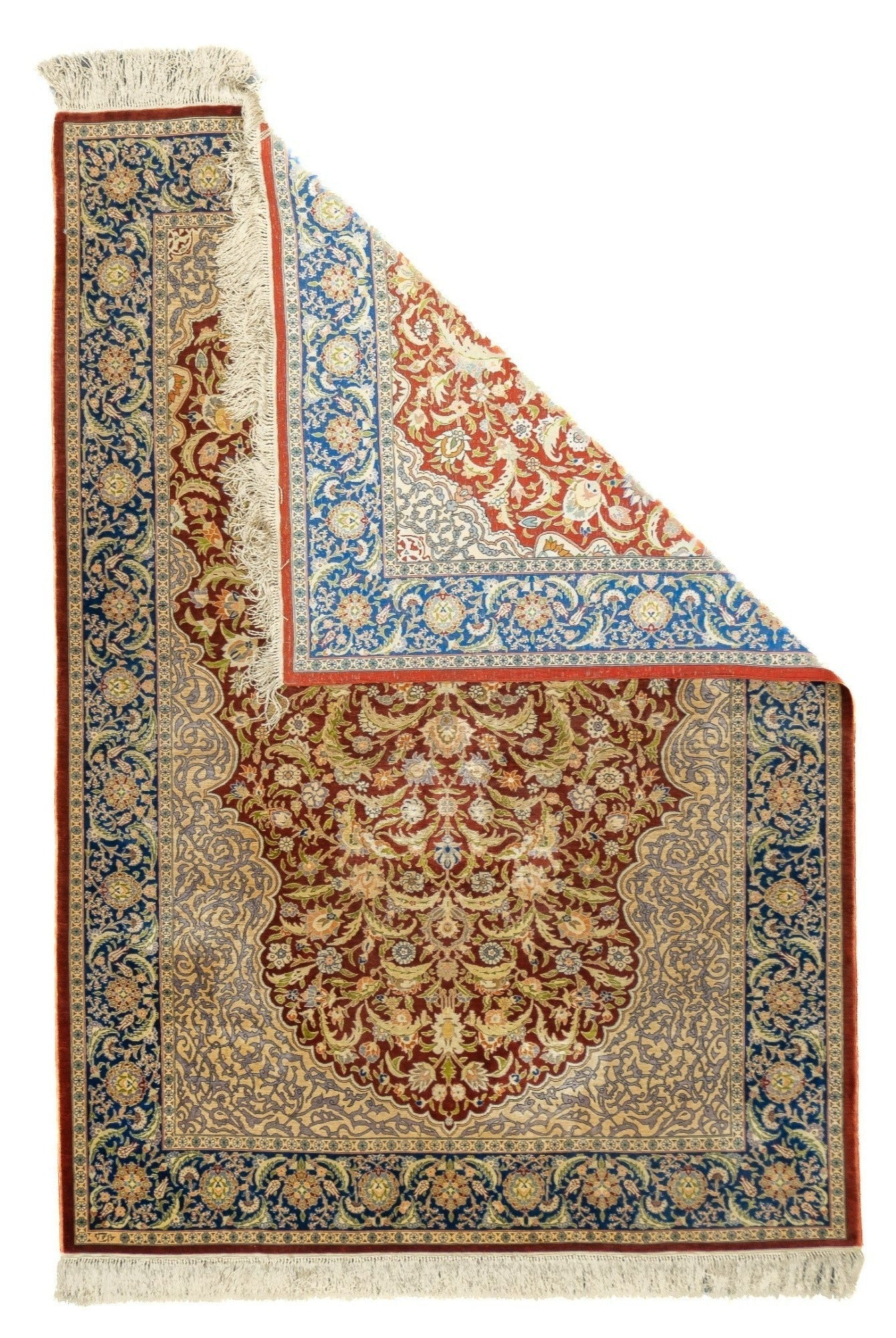 Antique Silk Hereke Rug 4'1'' x 5'11''