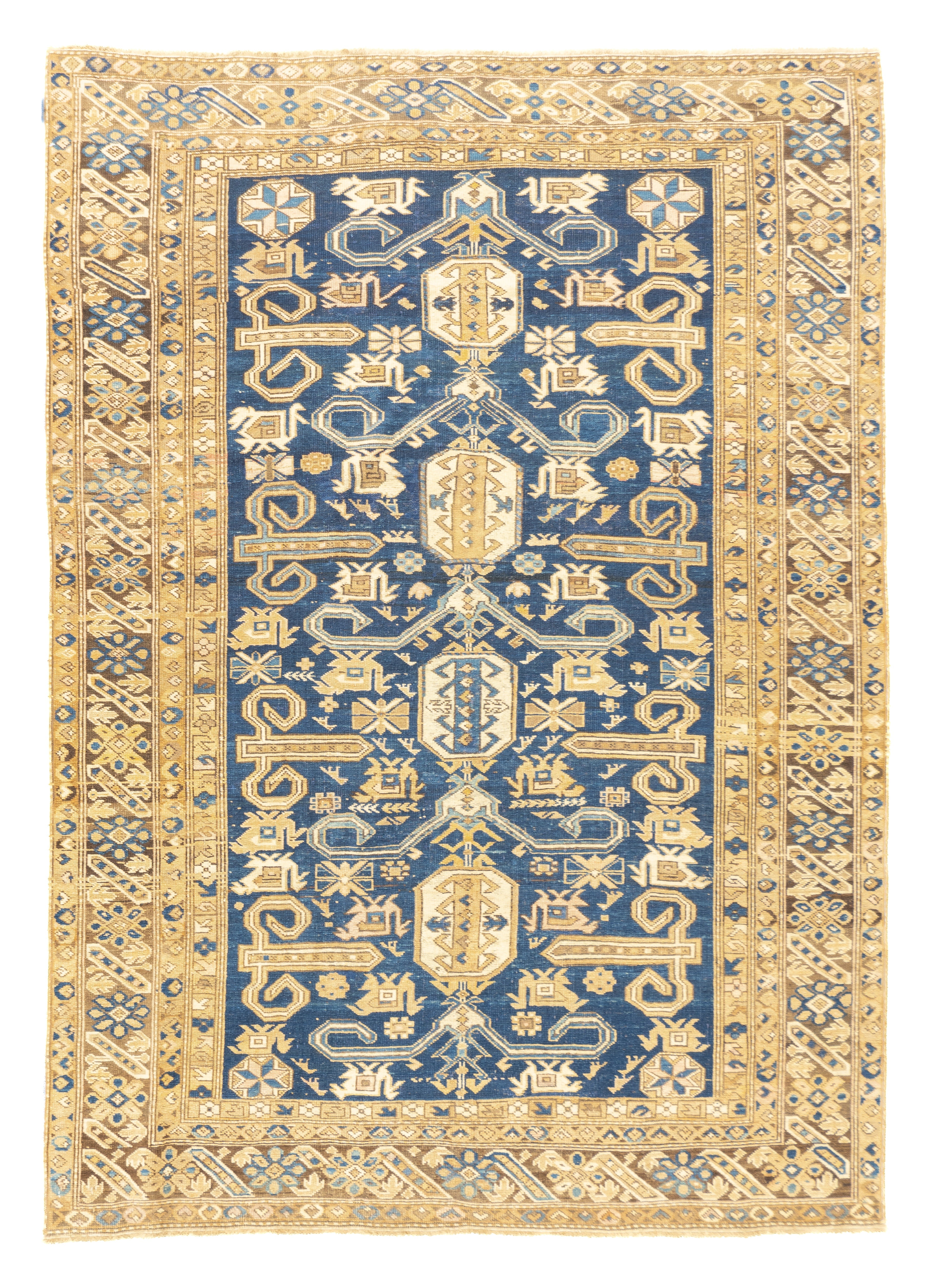 Antique Caucasian Perpedil Rug 4'8'' x 6'6''