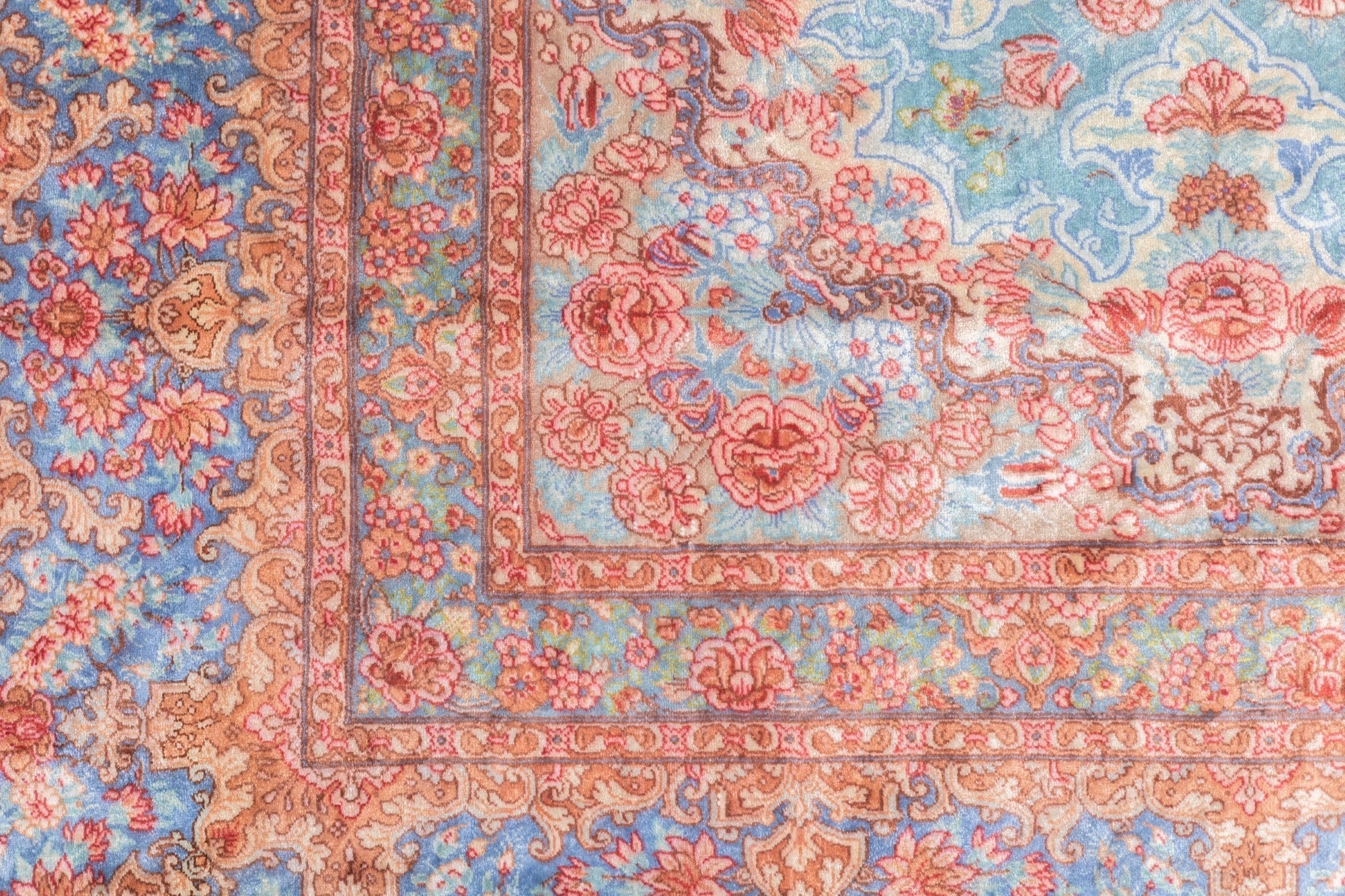 Extremely Fine Vintage Silk Qum Rug 6'3'' x 10'2''