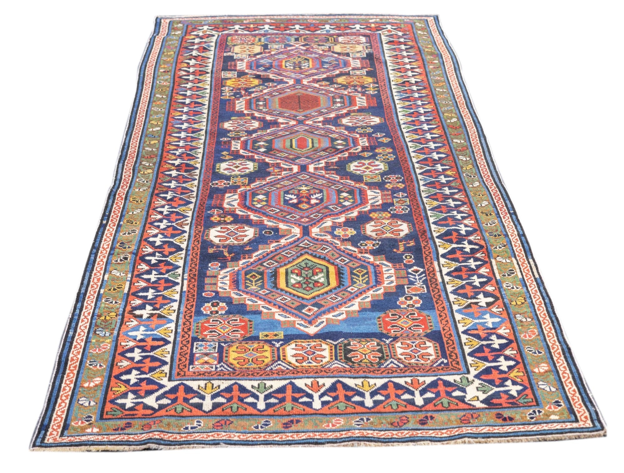 Antique Caucasian Shirvan Rug 4'2'' x 8'7''