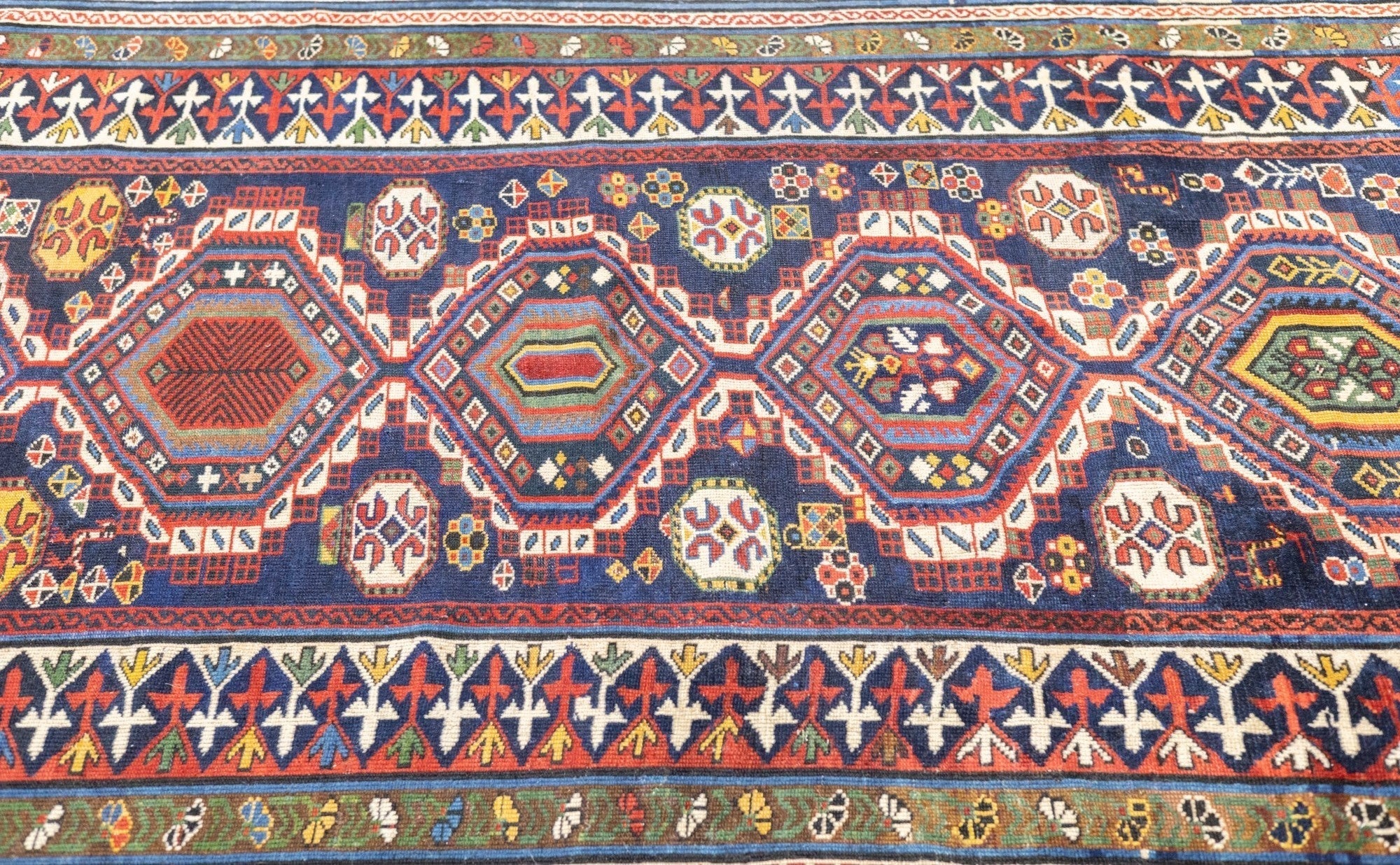 Antique Caucasian Shirvan Rug 4'2'' x 8'7''