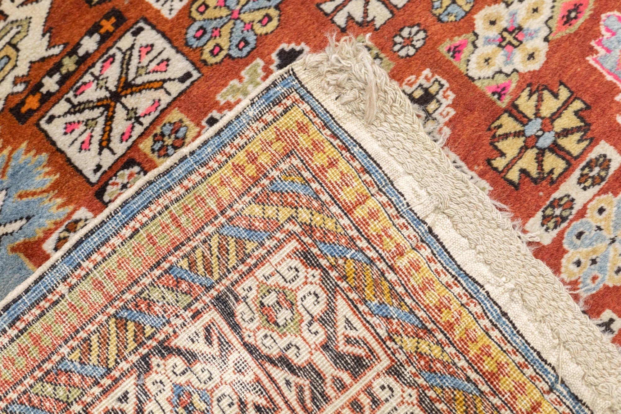 Antique Caucasian Perpedil Rug 5' x 5'7''