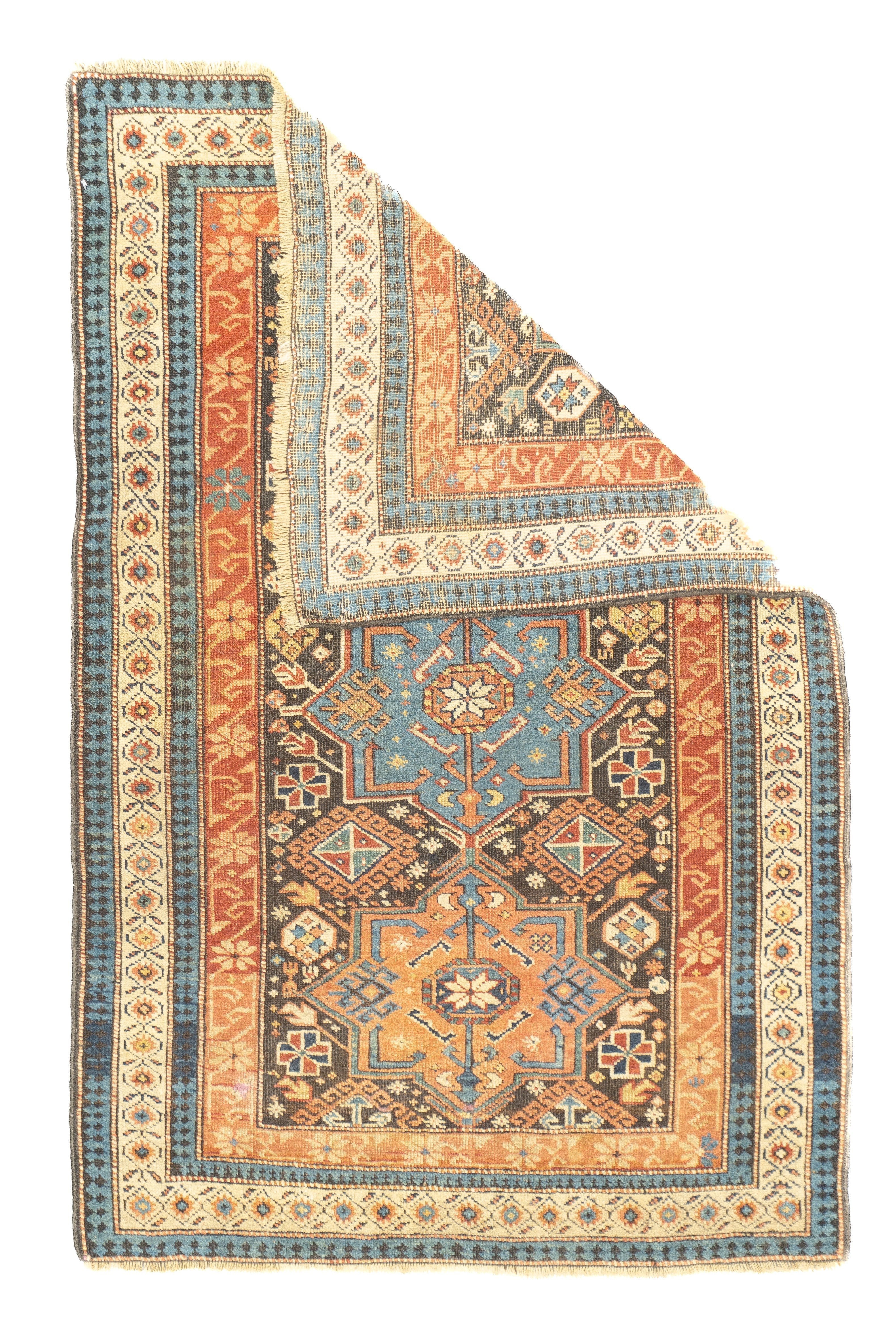 Antique Caucasian Kuba Rug 3'2'' x 4'9''