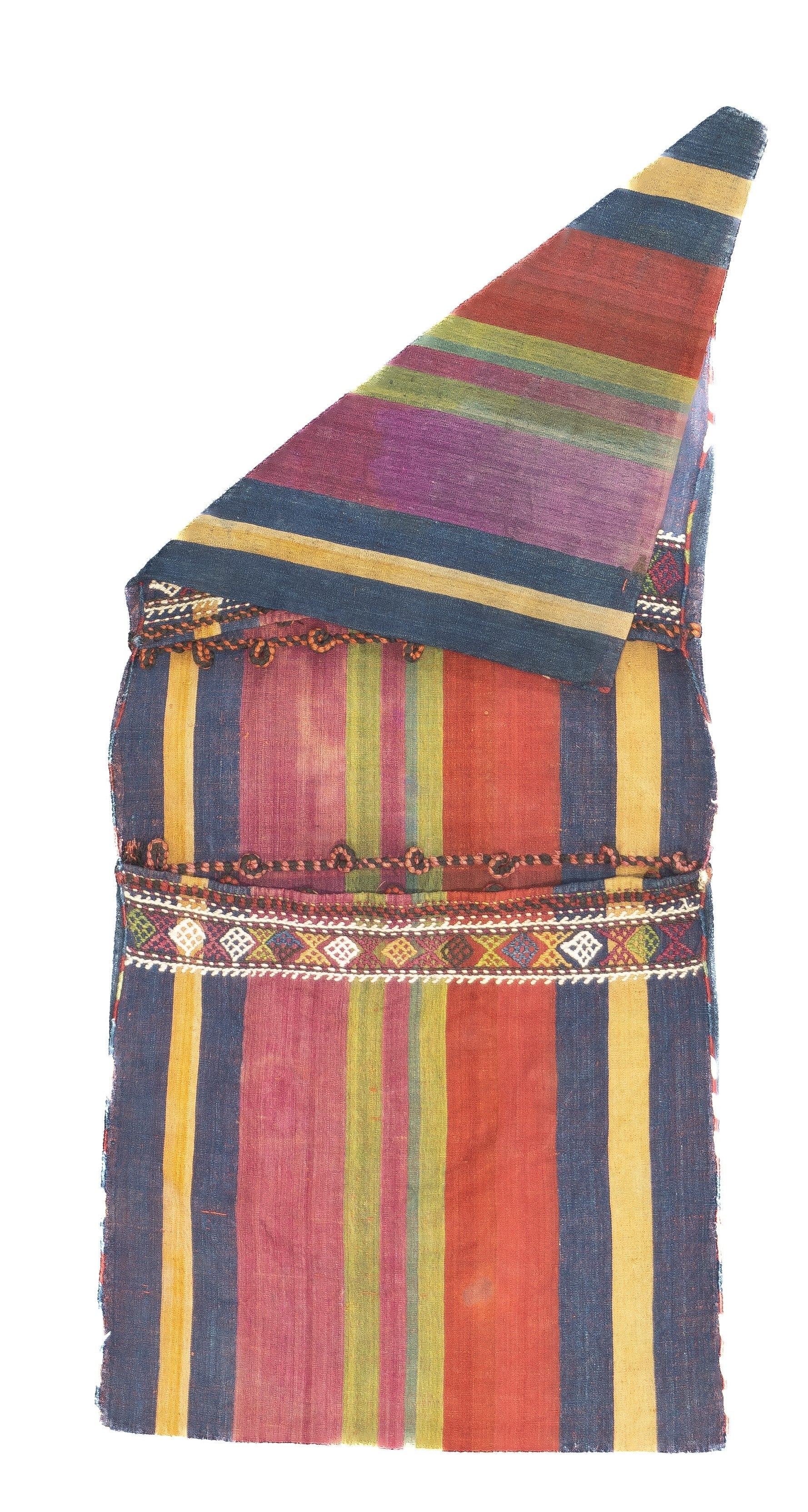 Antique Silk Shahsaband Textile Bag 1'7'' x 3'6''