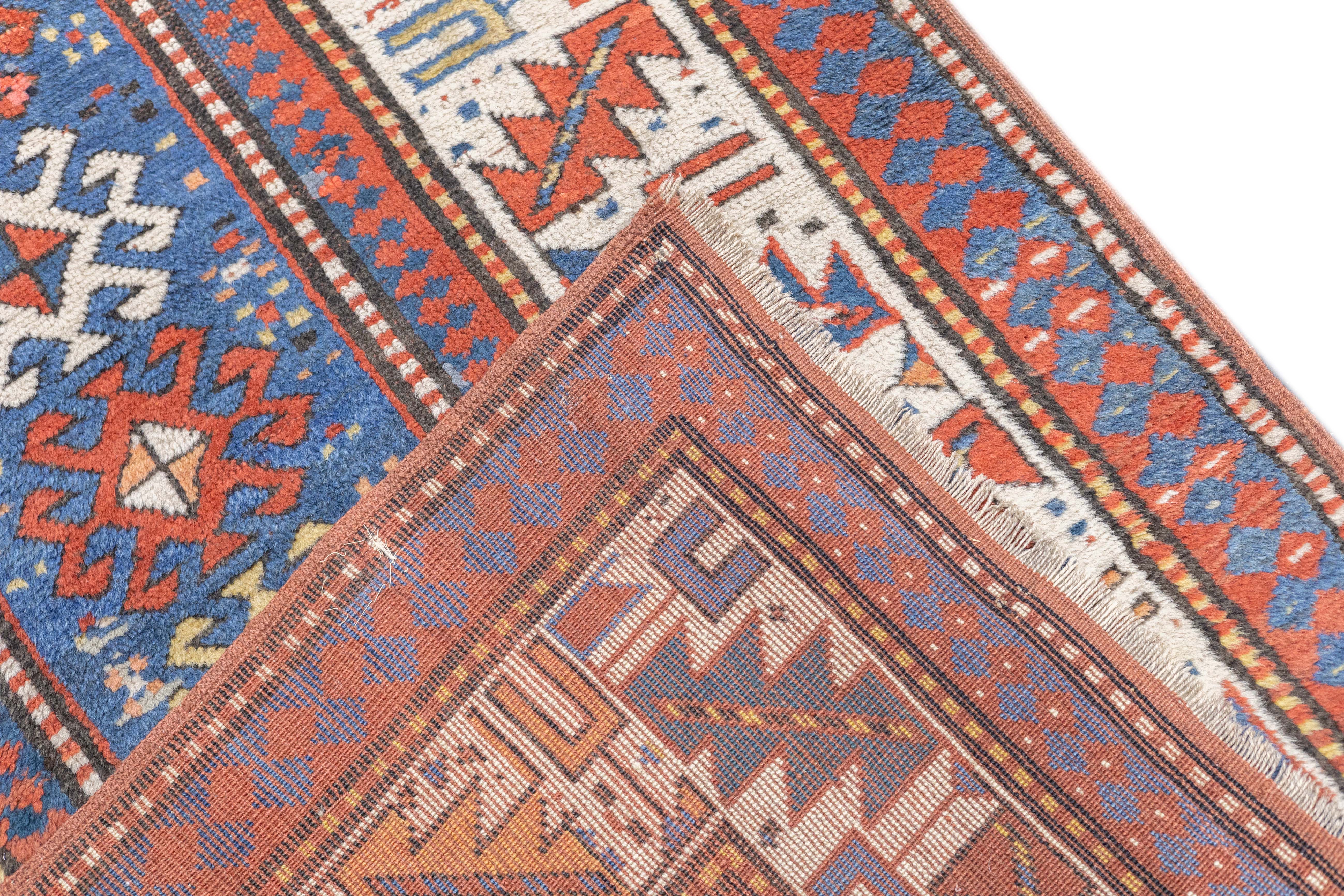 Antique Caucasian Kazak Rug 3'7'' x 6'9''