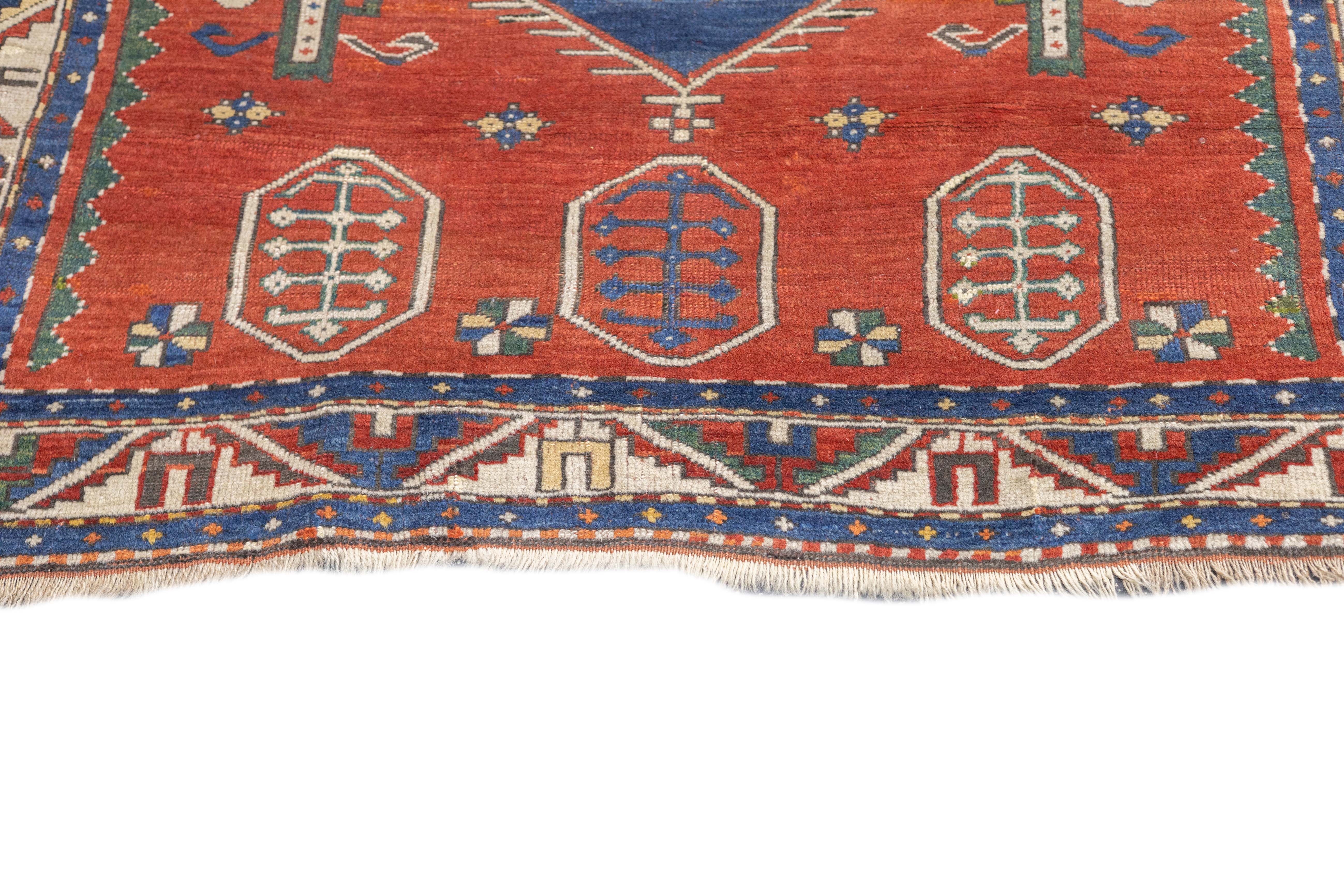 Antique Kazak Rug 4'3'' x 5'7''