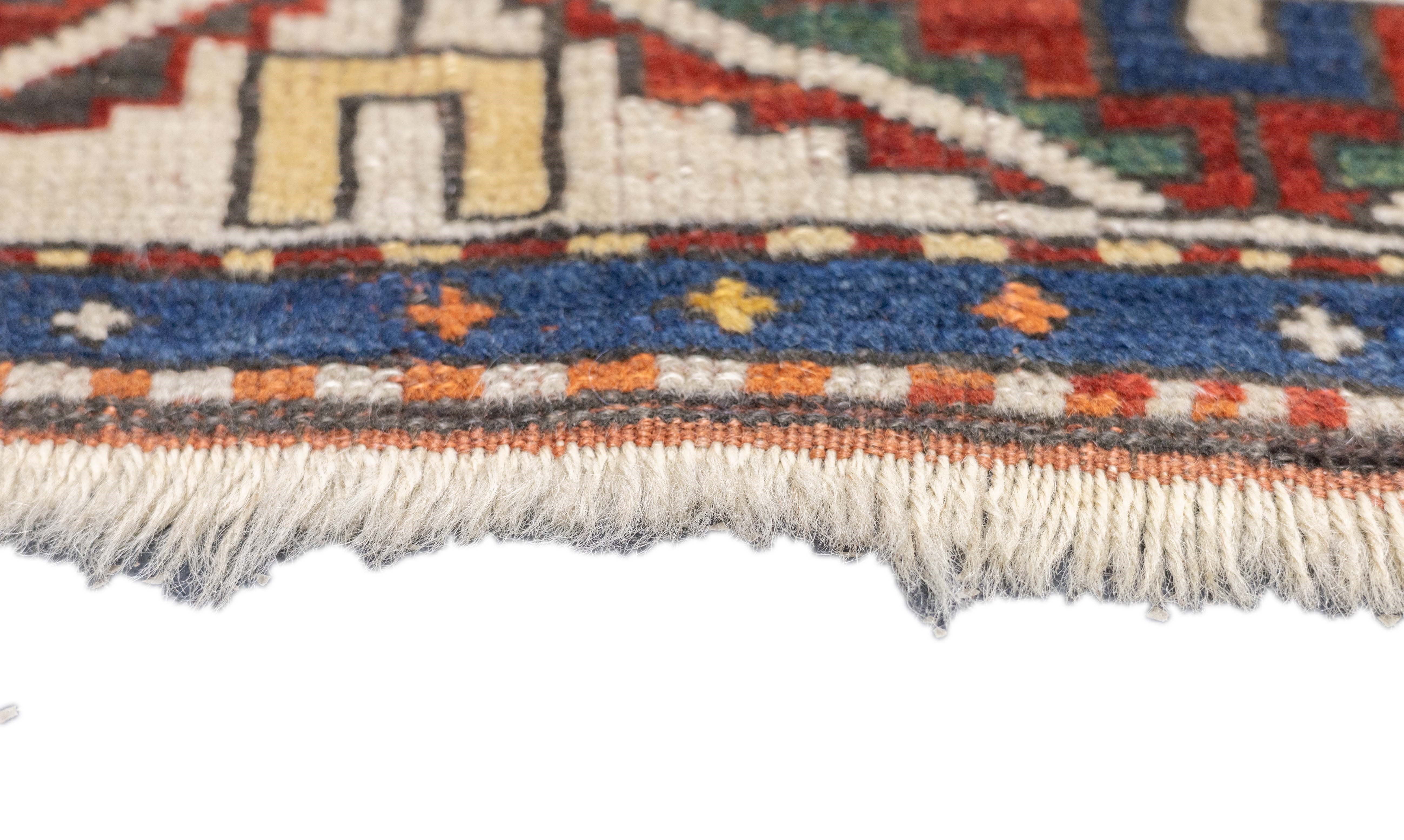 Antique Kazak Rug 4'3'' x 5'7''