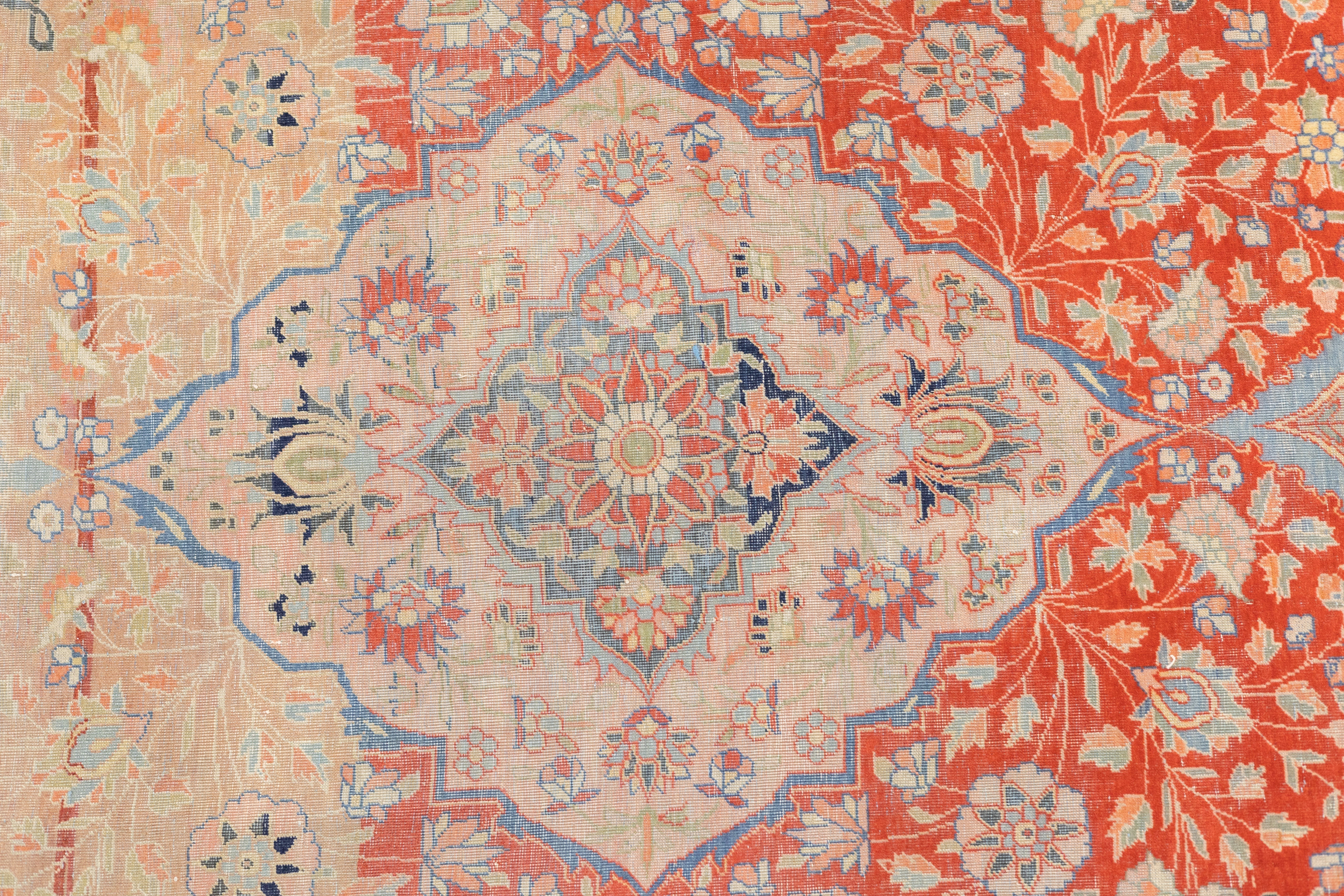 Antique Mohtasham Kashan Rug 4'4'' x 6'5''