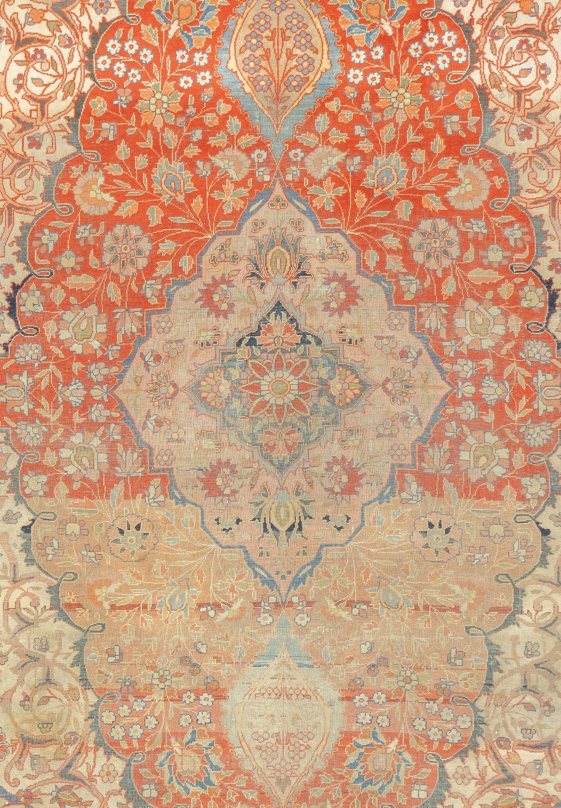 Antique Mohtasham Kashan Rug 4'4'' x 6'5''