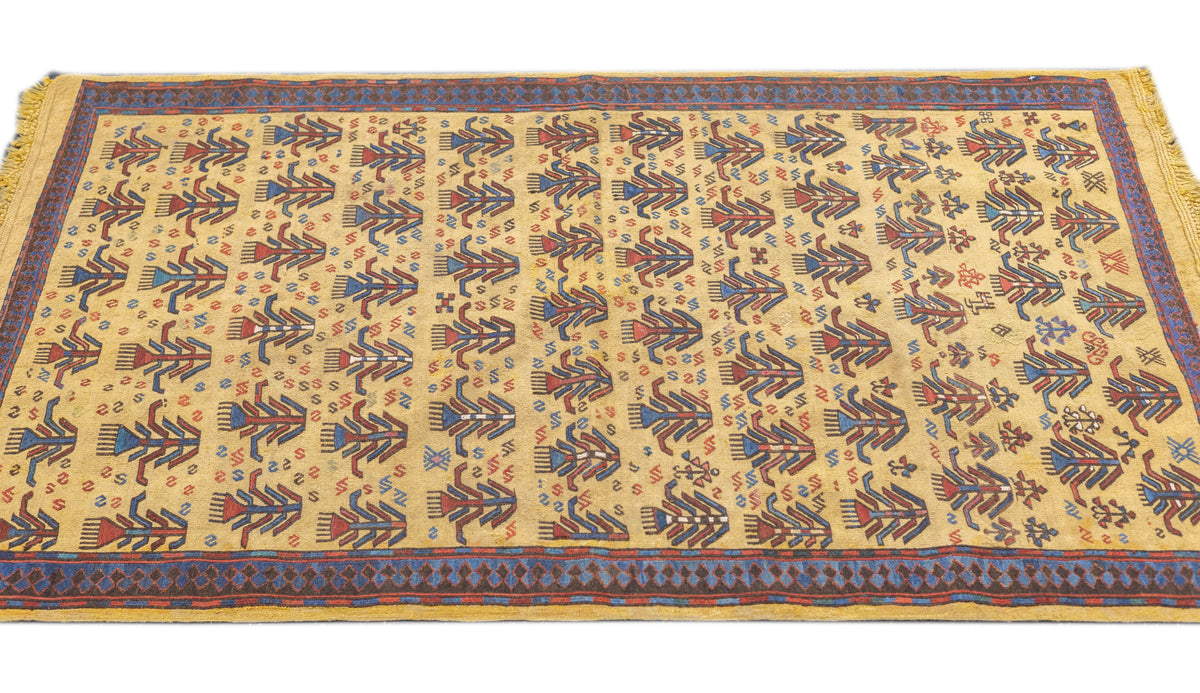 Antique Sumak Rug 3'4'' x 5'4''