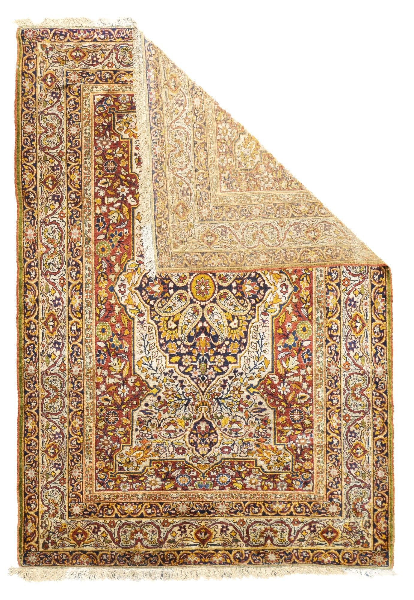 Antique Silk Kerman Rug 4'5'' x 6'3''