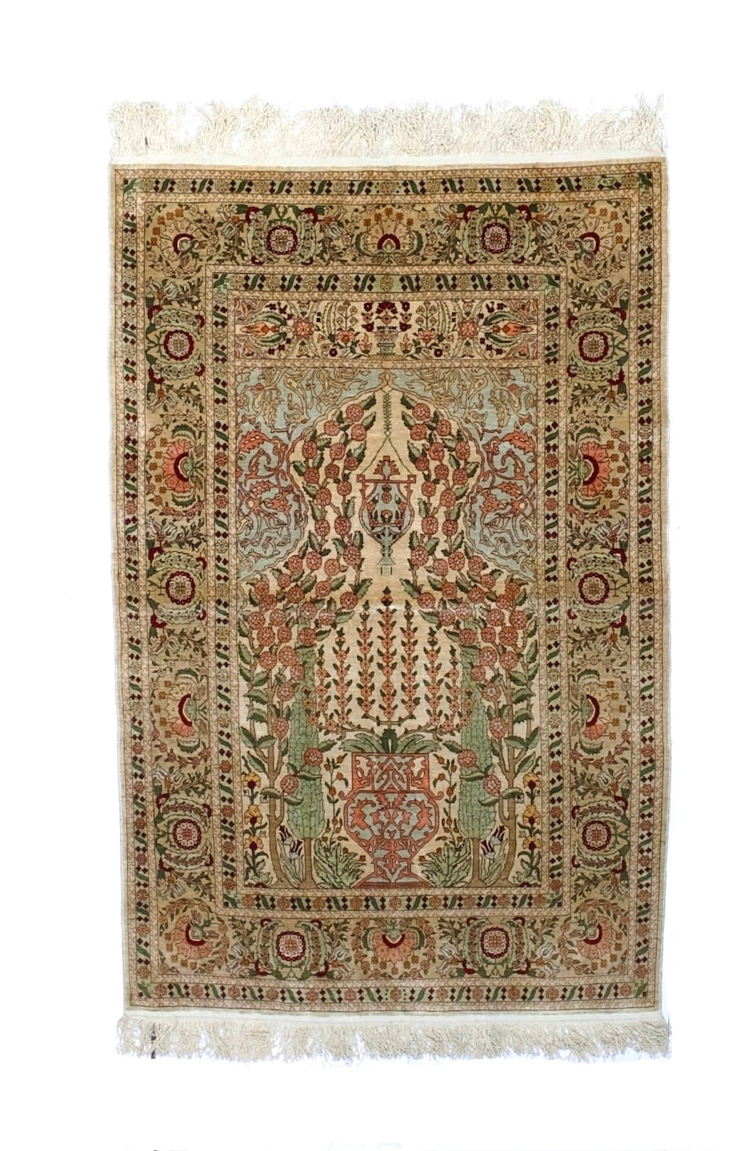 Antique Silk Hereke Rug 3' 4'' x 5' 1"