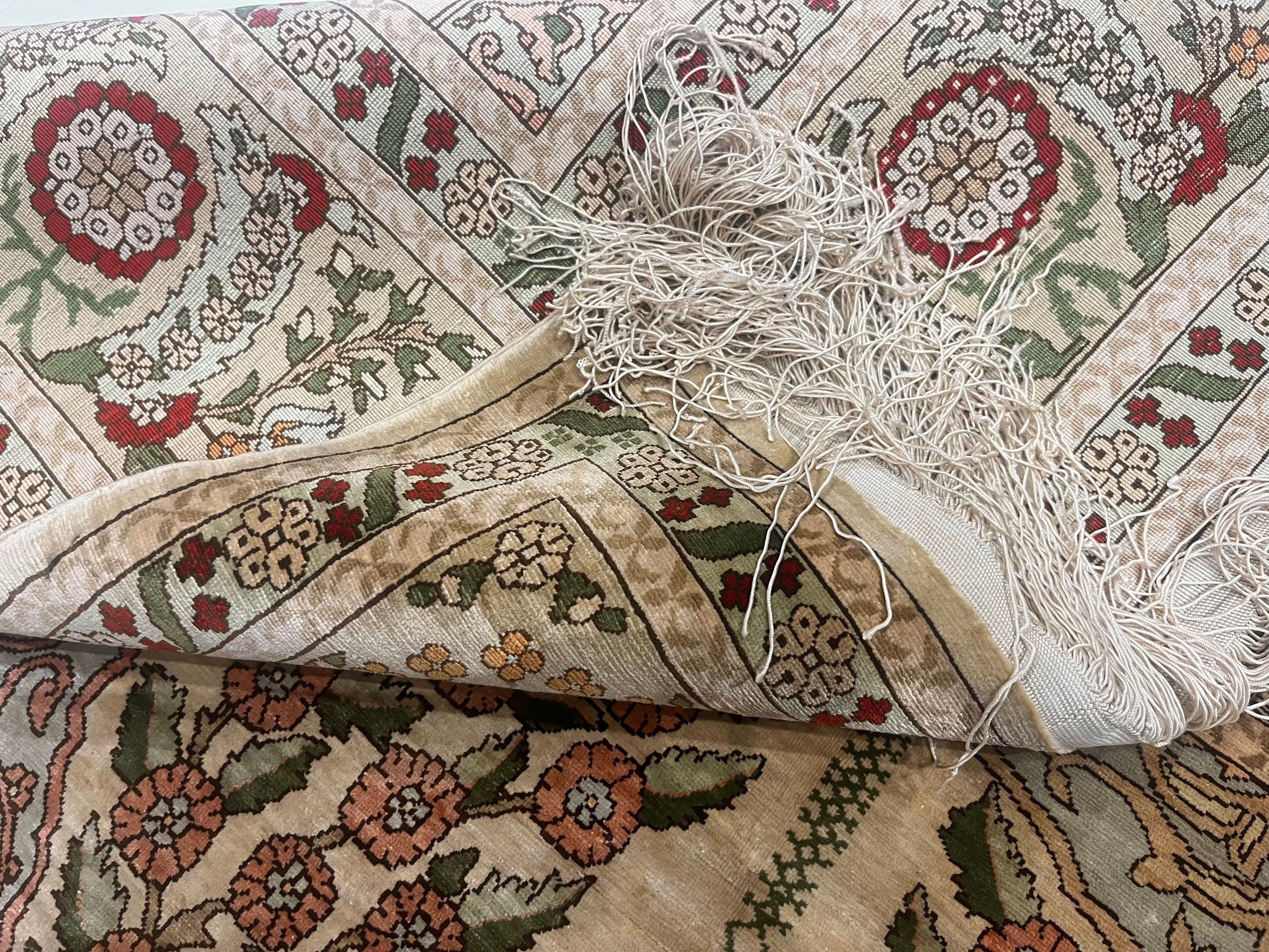 Antique Silk Hereke Rug 3' 4'' x 5' 1"