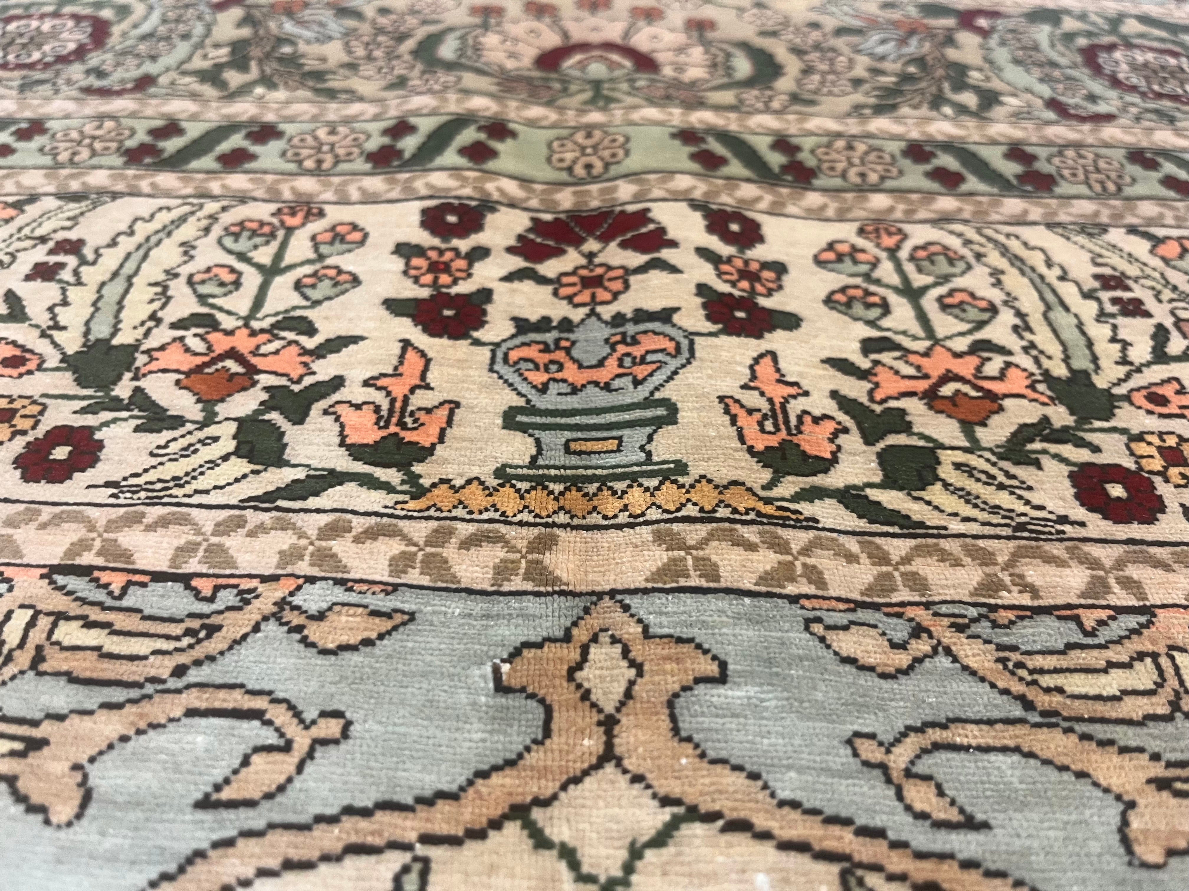 Antique Silk Hereke Rug 3' 4'' x 5' 1"