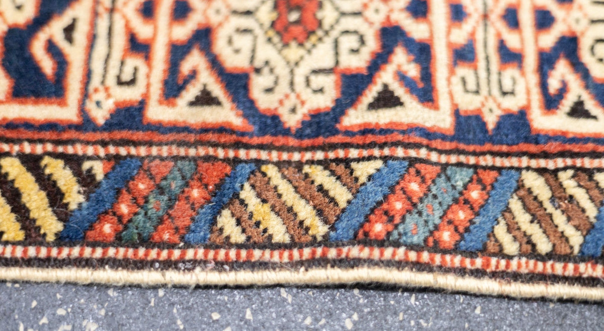 Antique Caucasian Perpedil Rug 3'7'' x 4'10''